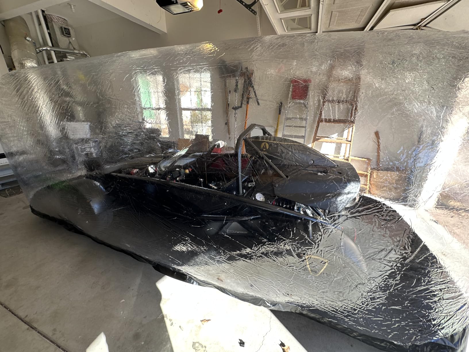IN THE GARAGE Inflatable Car Shield, Black - Inflatable Car Cover Indoor, Bubble Car Cover - Indoor Car Bubble, Inflatable Garage - Car Bubble Storage - 16' / 4.9 customer photo 2