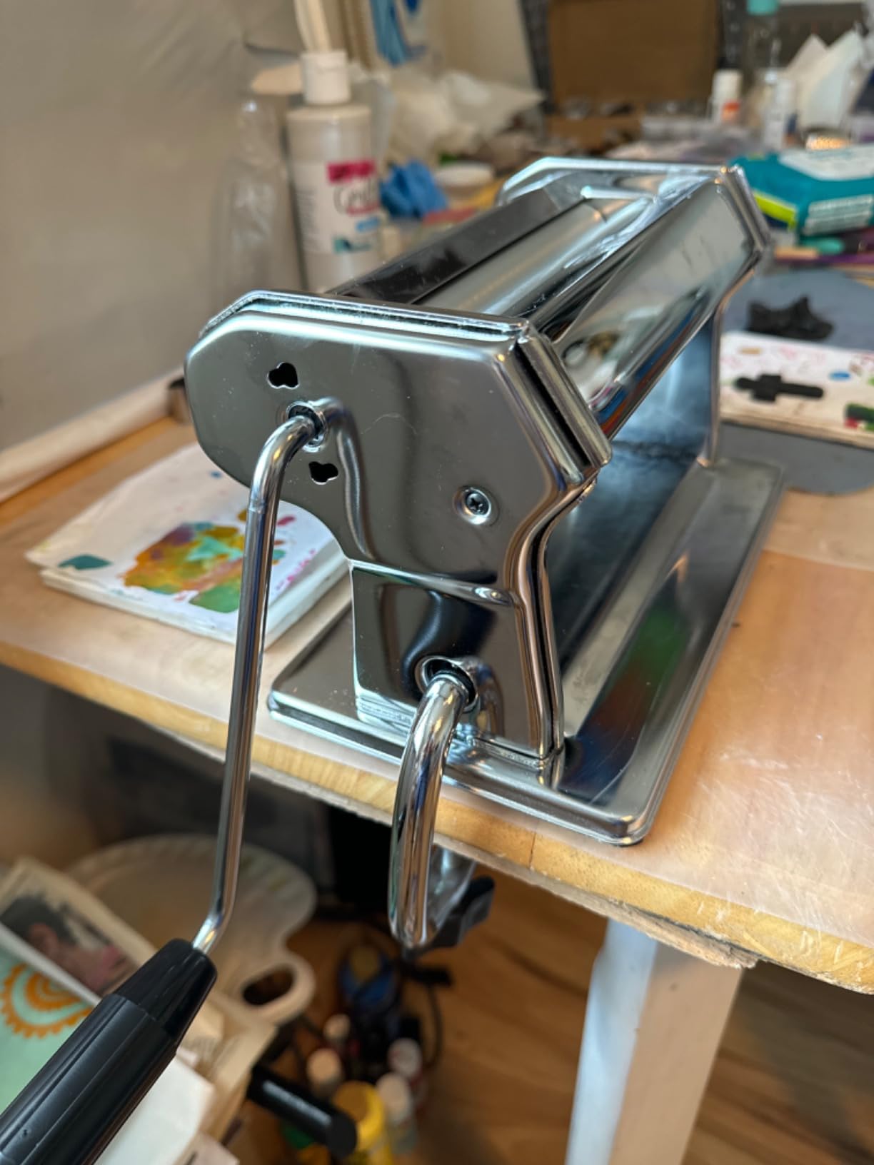 Made in Italy Atlas 150 Slide Manual Pasta Machine, Chrome Steel. For Lasagne, Fettuccine, Tagliolini, Sugar paste, Bread dough customer photo 1