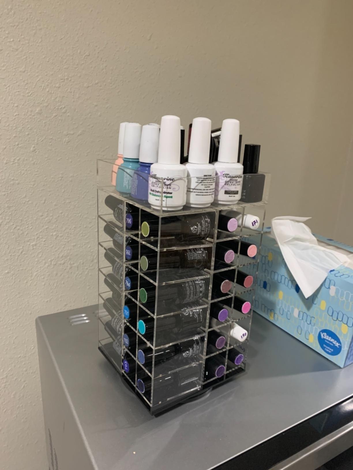 Essential Oil Storage Rack Rotating Tower Organizer Acrylic Clear Display Holder for 64 bottles 5ml 10ml 15ml (Bottles not Included) customer photo 1