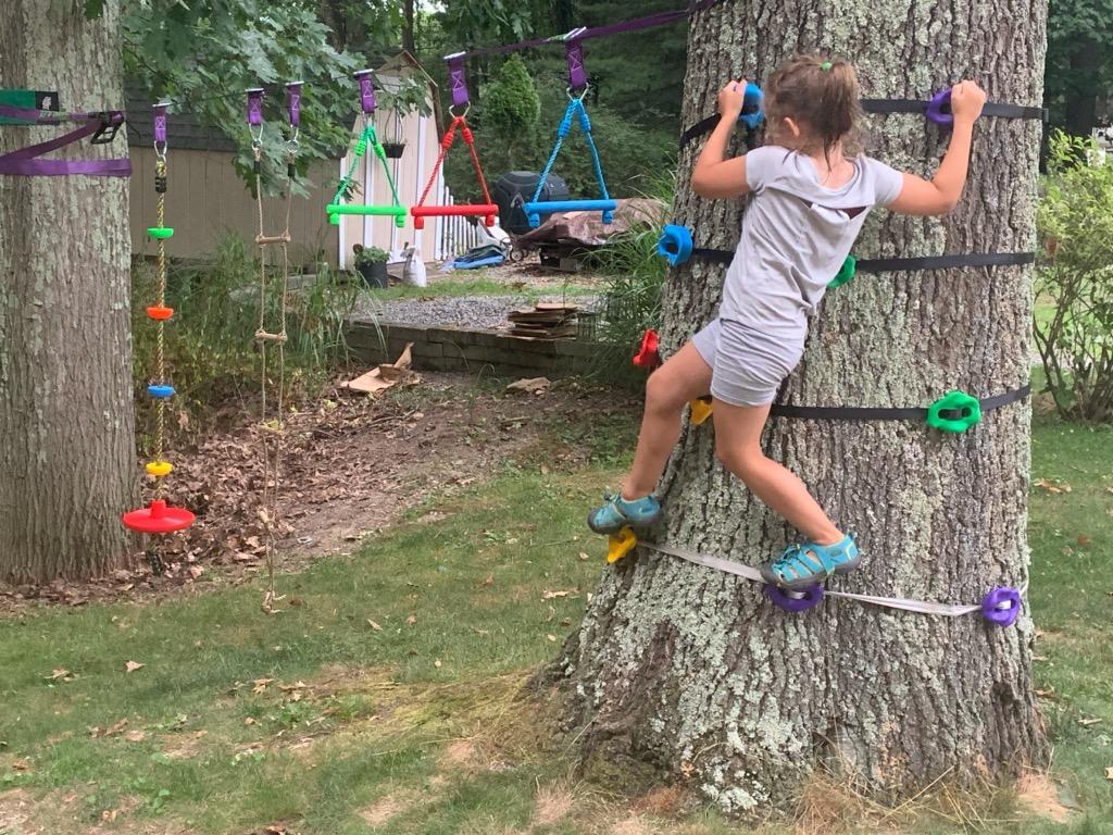 Trailblaze Wooden Rope Ladder for Kids - 6ft Outdoor Climbing Ladder with Real Wood Rungs, Heavy-Duty Rope & 2 Carabiners - Treehouse, Swing Set, Ninja Course & Playground Accessory customer photo 1