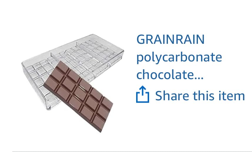 Grainrain Polycarbonate Chocolate Mold Polycarbonate Chocolate Bar Mould Bullet Clear Hard Plastic Candy Pastry Tools - Big Size customer photo 1