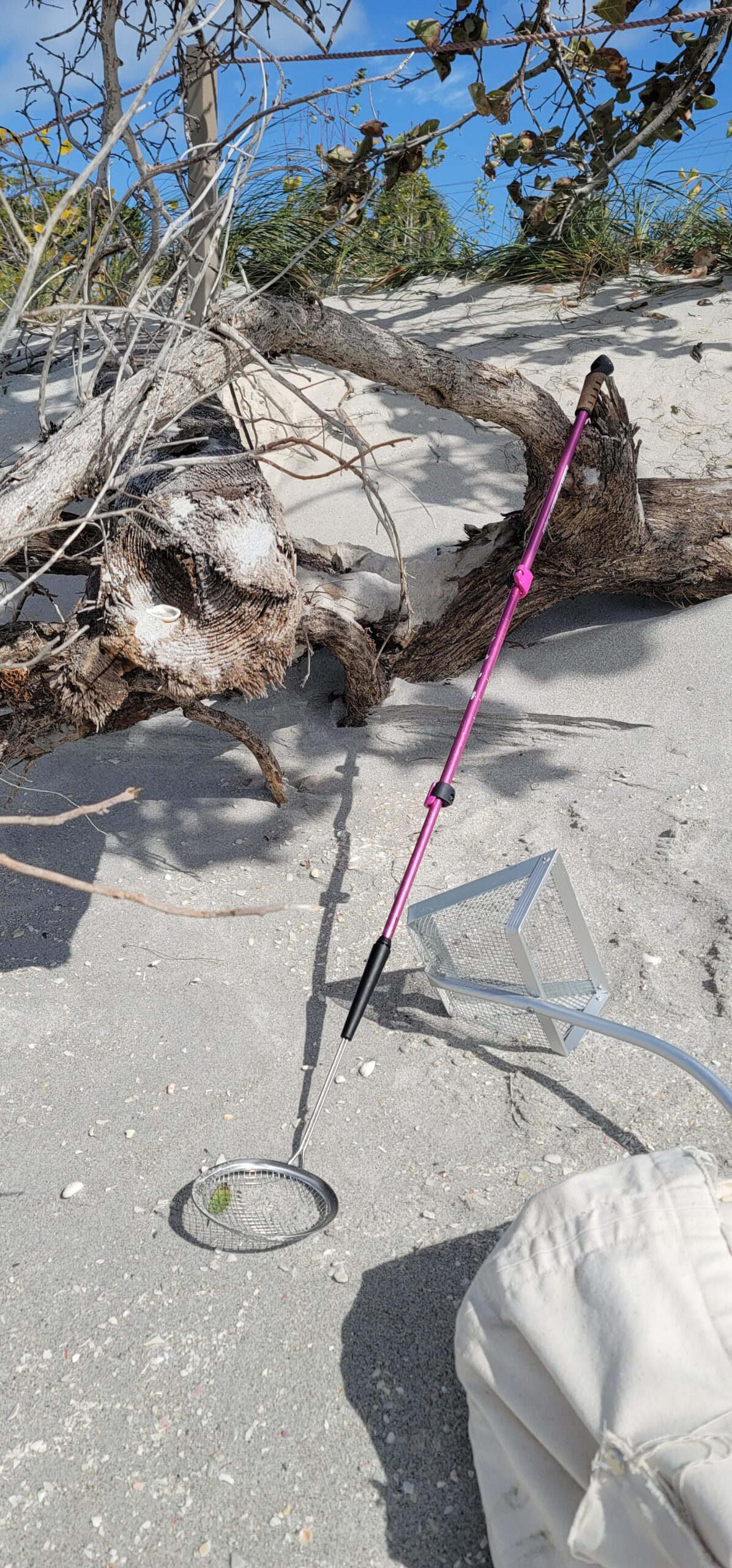 Sand Dipper Full Size Beach Scoop Shovel & Sifter Tool for Beachcombing - Adjustable Sea Glass, Shell, Shark Tooth Sifter for The Beach - Can Be Used as a Walking or Hiking Stick Too - 6