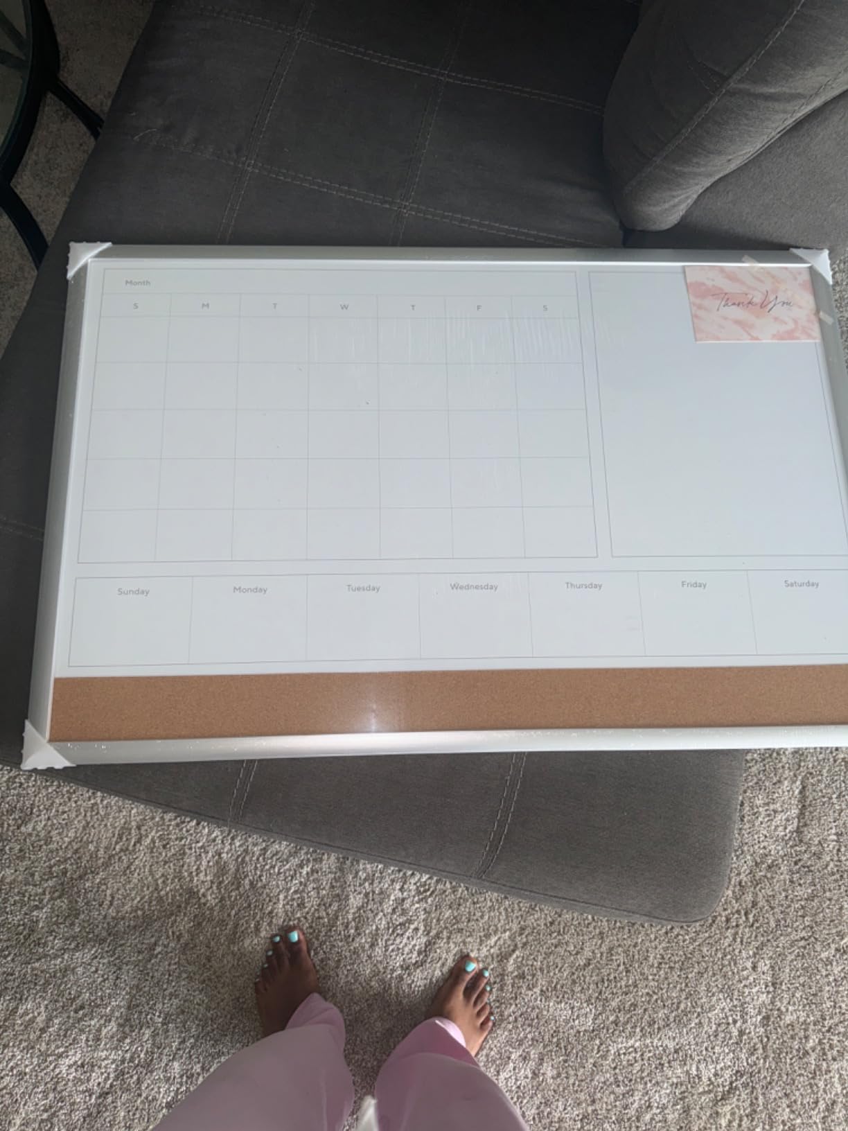 U Brands Magnetic Dry Erase 4-in-1 Calendar White Board, 24