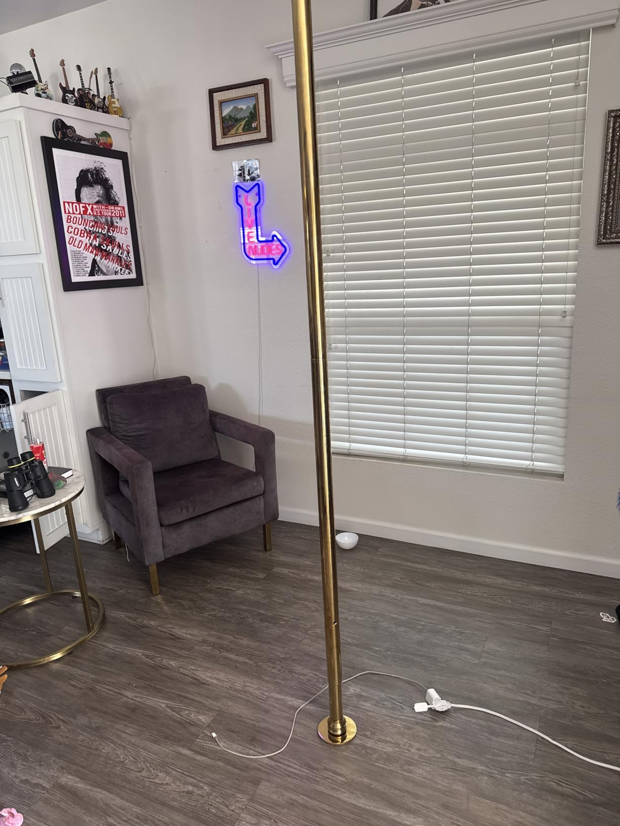Topeakmart 45mm Portable Dancing Pole Stripper Pole w/Spinning and Static Modes Height Adjustable Removable for Exercise Fitness Pub and Home Gym customer photo 1