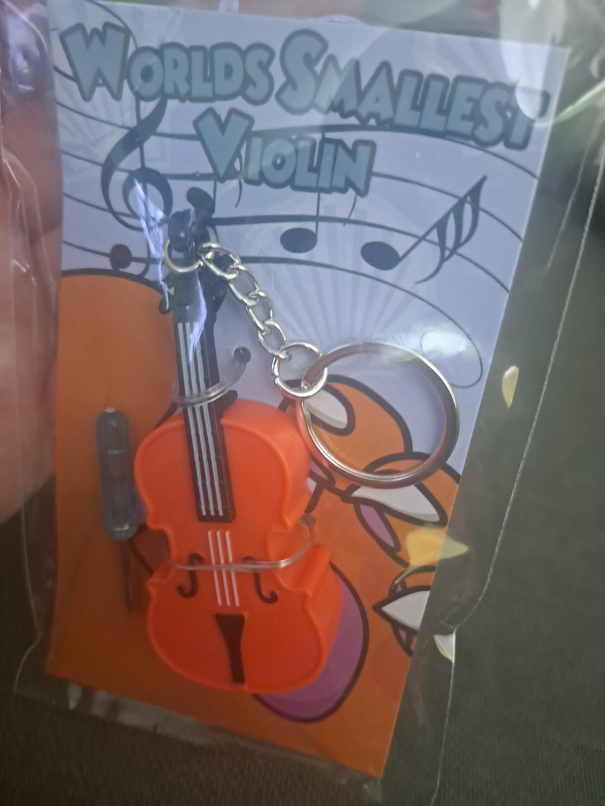 MunnyGrubbers - Original World's Smallest Violin Toy Keychain With Playable Sad Music - Tiny Mini Violin Keychain with Sound customer photo 1