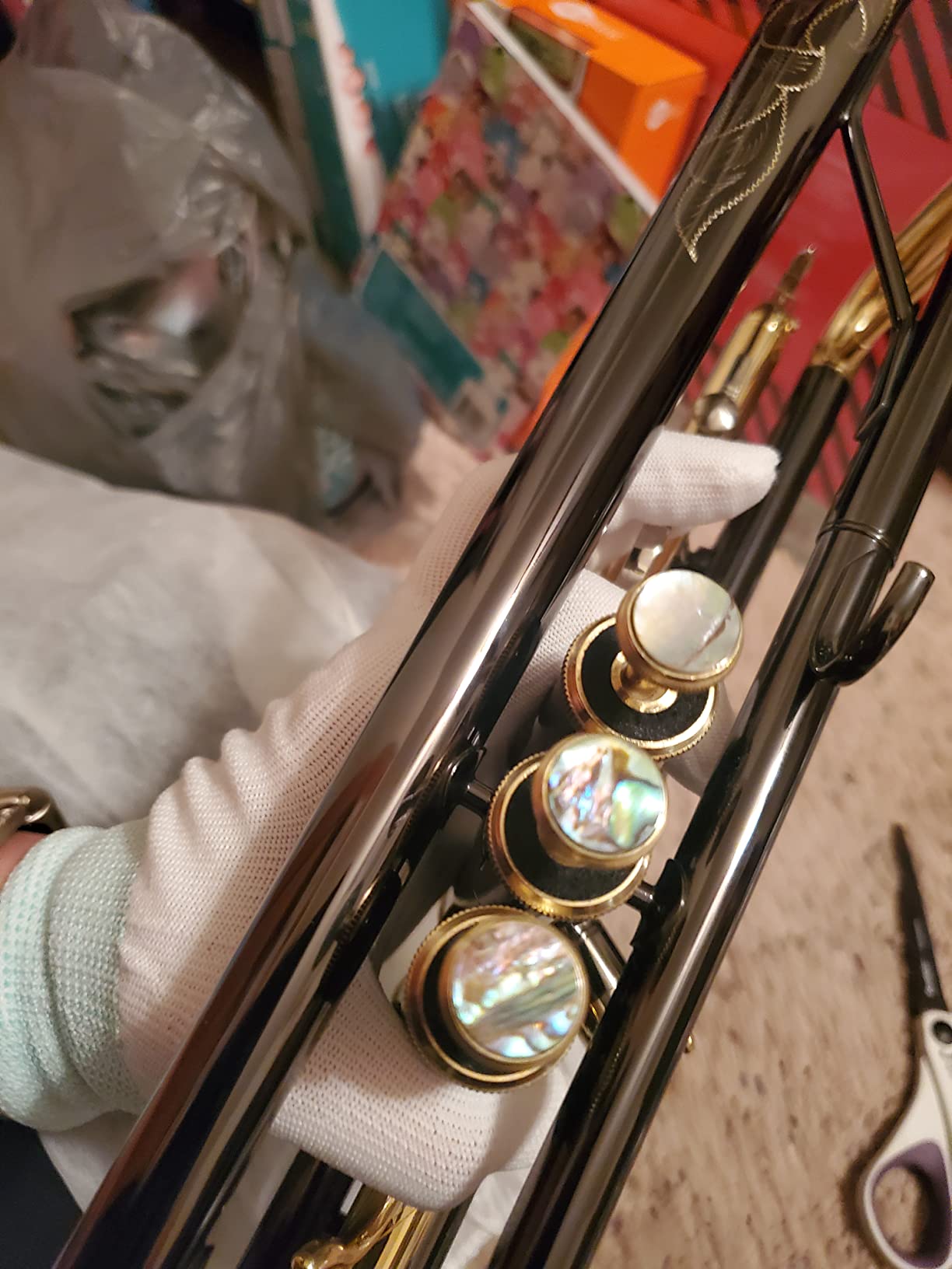 EASTROCK Bb Trumpet Standard Trumpet Set with Carrying Case,Gloves, 7C Mouthpiece, Tuning Rod, Black Nickel,Hand Carved Craft customer photo 1