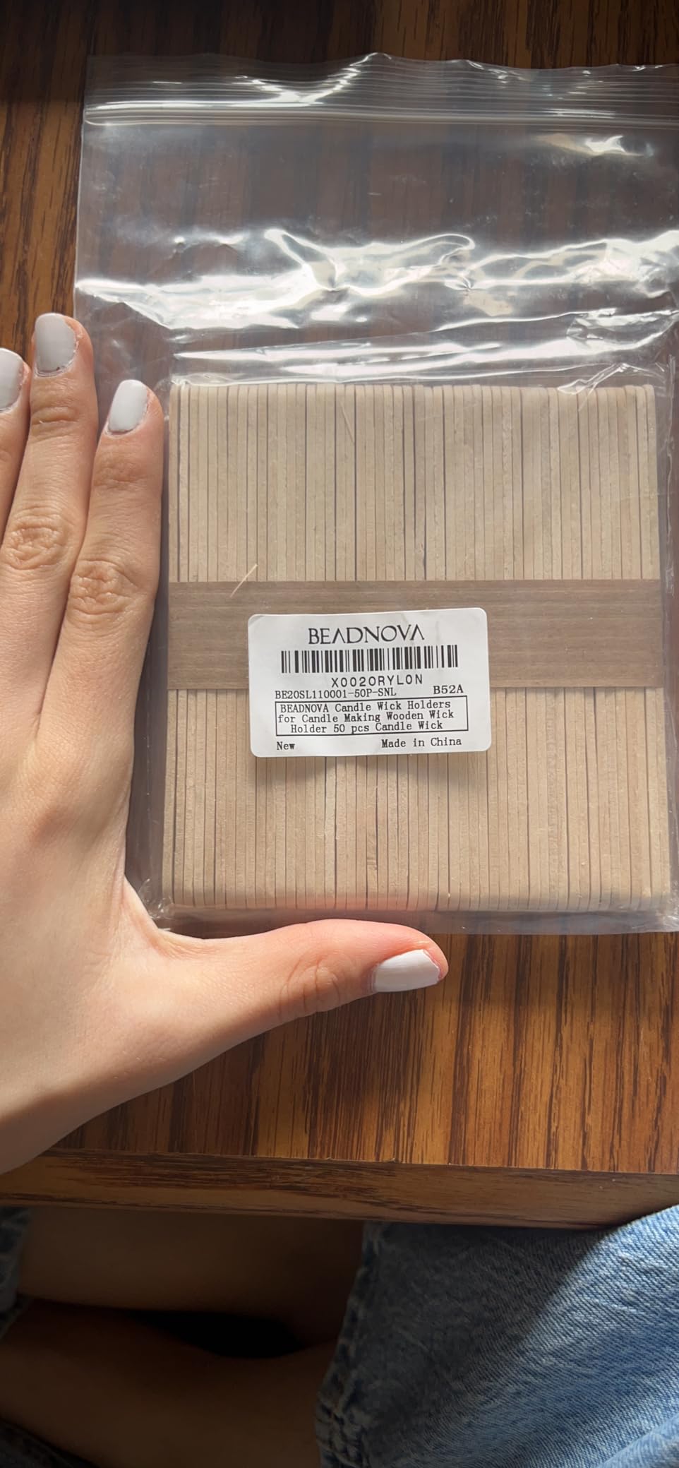 BEADNOVA Candle Wick Holders for Candle Making Wooden Wick Holder 50 pcs Centering Device Bar for DIY Making customer photo 2