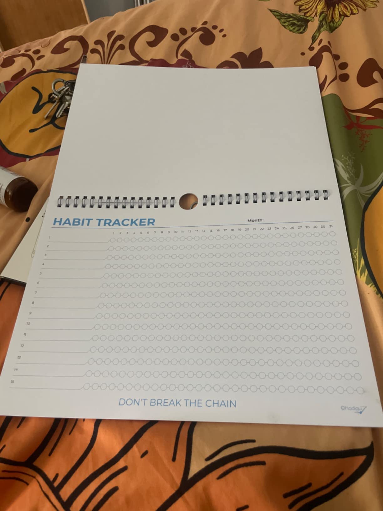 HADIGU Habit Tracker Calendar, (Undated 12 Month) with Spiral Bound and Hanger, A4 size (8.3