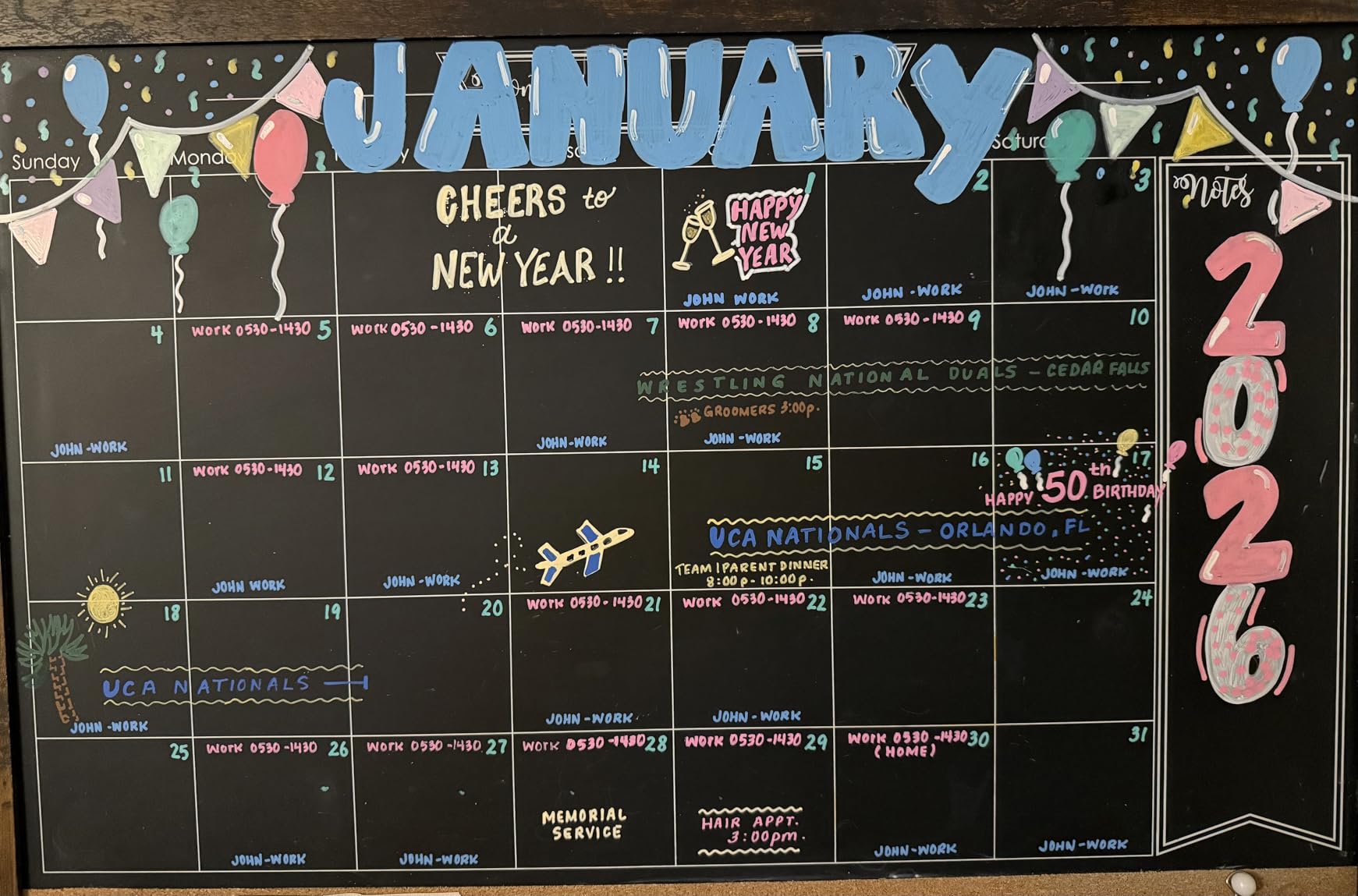 Loddie Doddie Framed Magnetic Chalkboard Calendar - 36 in x 24 in Alloy Steel Frame - Magnet Display for Photos & Notes - Chalkboard Calendar for Wall Organization - Menu Board for Kitchen Meals customer photo 2