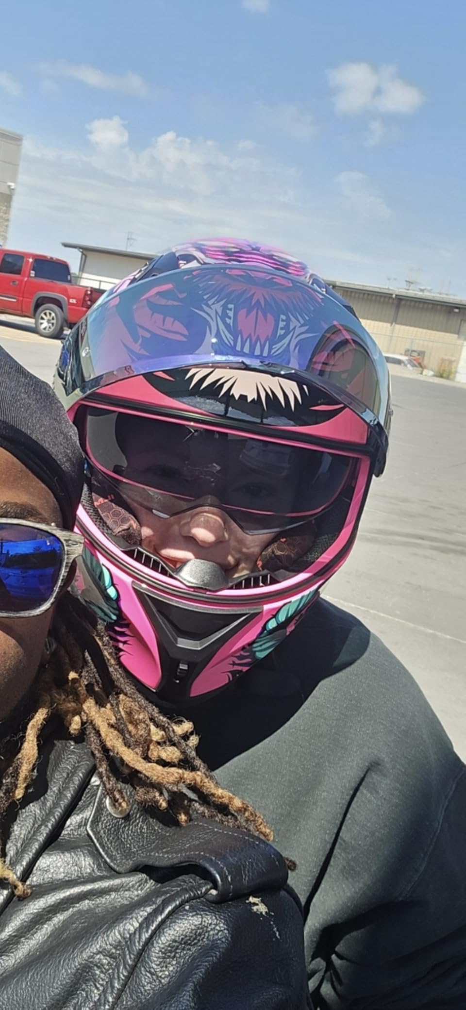 ILM Motorcycle Helmet Full Face with Pinlock Compatible Clear & Tinted Visors - Model Z501 customer photo 2