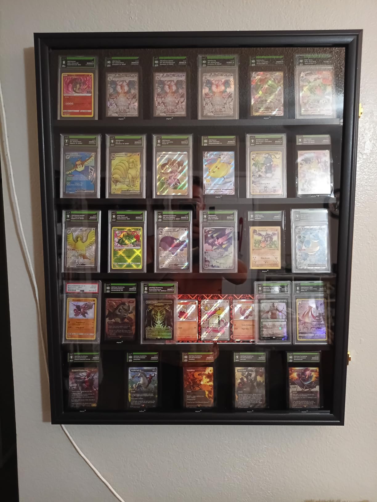 KCRasan 35 Graded Sports Card Display Frame - Baseball Card Display Case Lockable - Trading Card Collector Wall Display Holder for Basketball Football Hockey Cards, UV Protection Acrylic(Black) customer photo 2
