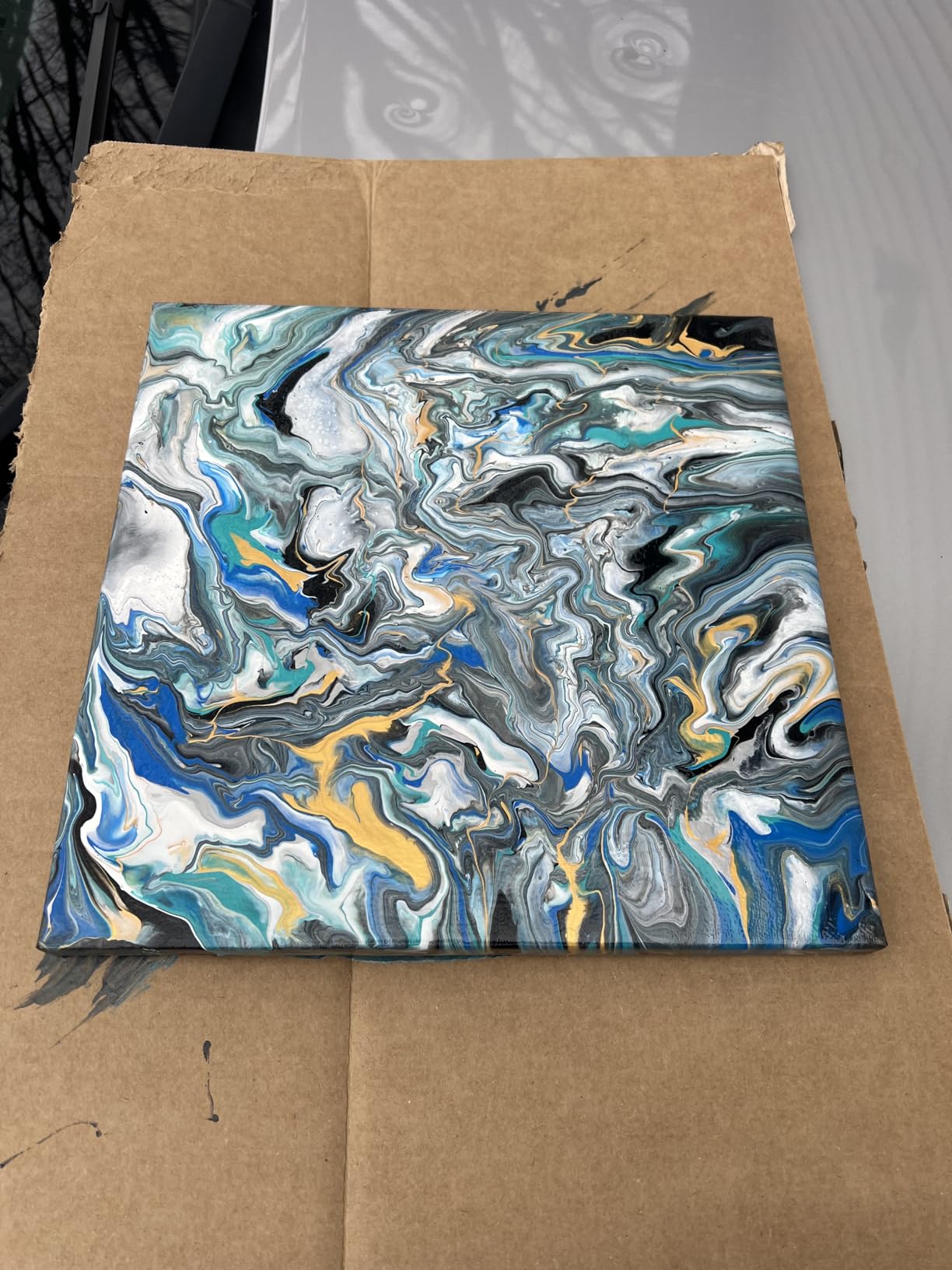 Nicpro 14 Colors 8.45oz Acrylic Pour Paint Supplies Kit, Large Volume Premixed High Flow Painting Bulk Set with Canvas, Wood Natural Slices, Pouring Oil, Tools Gloves, Strainer, Cups for Beginner DIY customer photo 1
