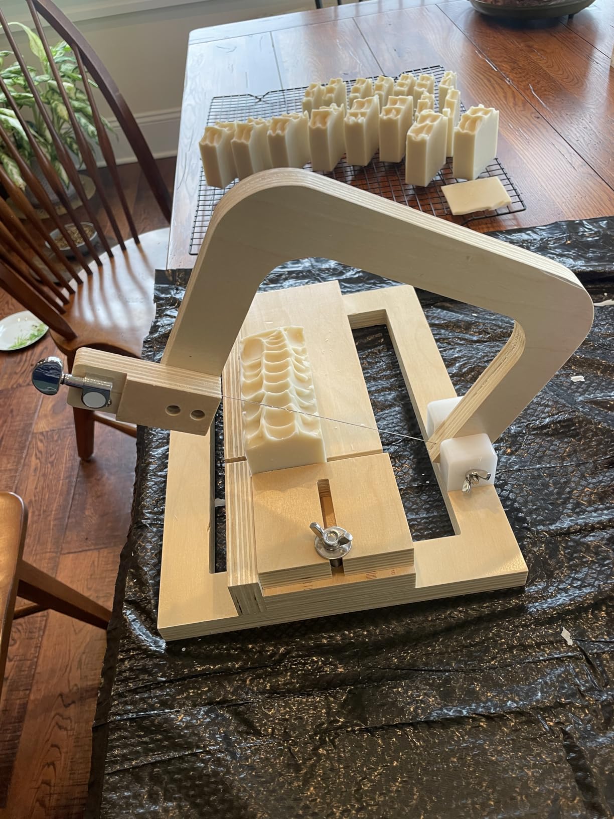 Evinis Wooden Soap Cutter Adjustable Wire Slicer Cutting Tool for Handmade Soap Making Candles Trimming Cheese DIY Cutting Making Tool (Style1) (Z-02) customer photo 2