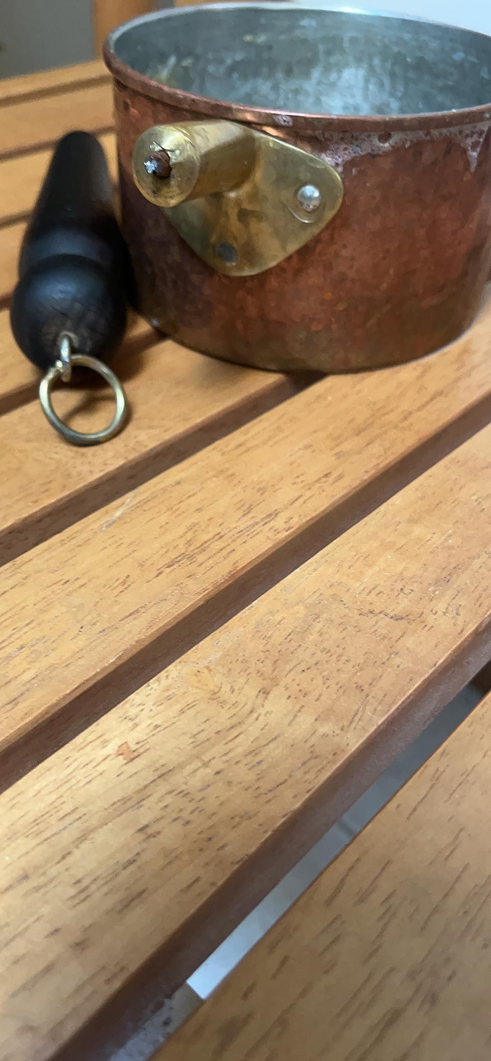 DEMMEX Copper Saucepan, 1mm Thick Solid Uncoated Copper, Wooden Handle, Tin Lined, 100% Handmade in Turkey (0.8 Quarts-5