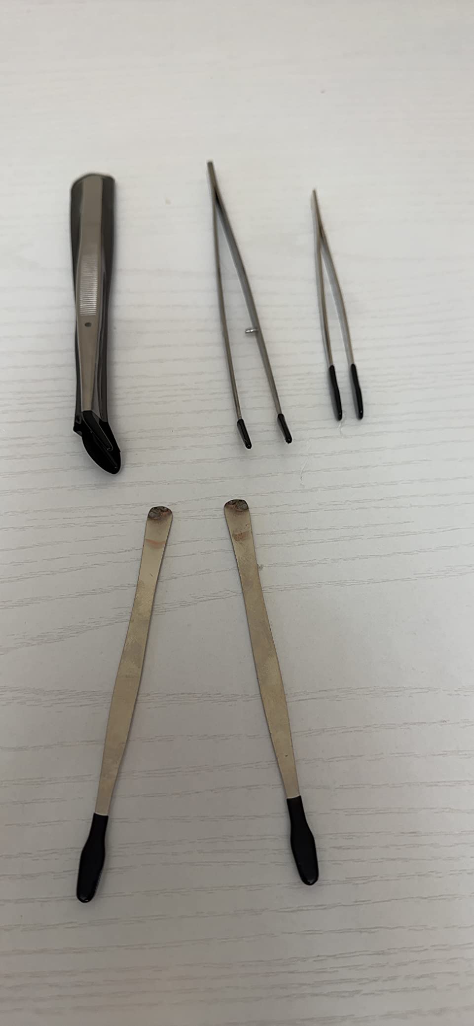 Honoson 4 Pieces Rubber Tipped Tweezers PVC Silicone Tip Tweezers for Lab Jewelry Coin Stamp Tongs customer photo 1