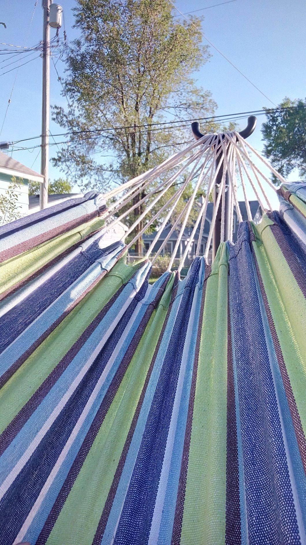 Best Choice Products Double Hammock with Steel Stand, Indoor Outdoor Brazilian-Style Cotton Bed w/Carrying Bag, 2-Person Capacity - Onyx customer photo 1
