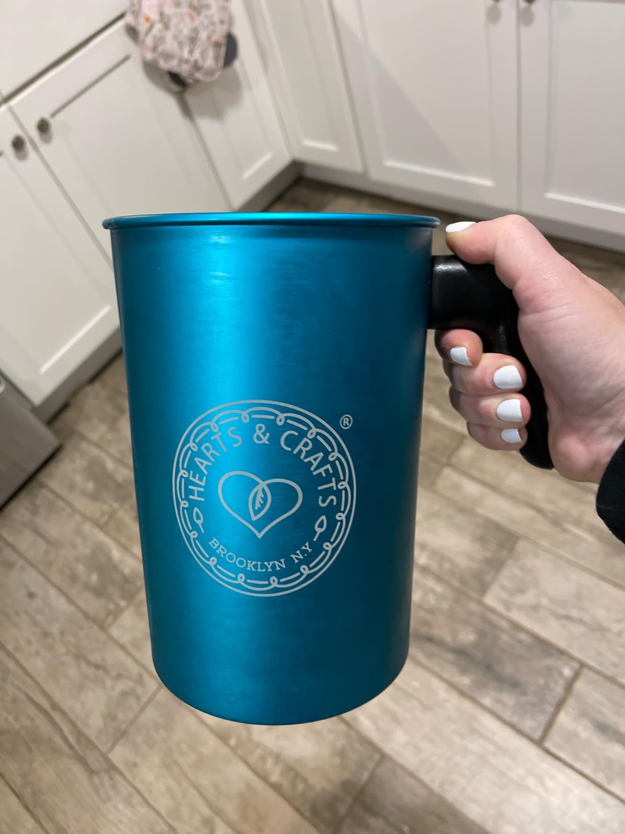Hearts & Crafts Candle Pots, 64oz. Aluminum Candle Pouring Pitcher - Candle Making Pouring Pot for 4lb. Melted Wax, Teal Color - Best for Candles, Arts & Crafts, and More customer photo 2