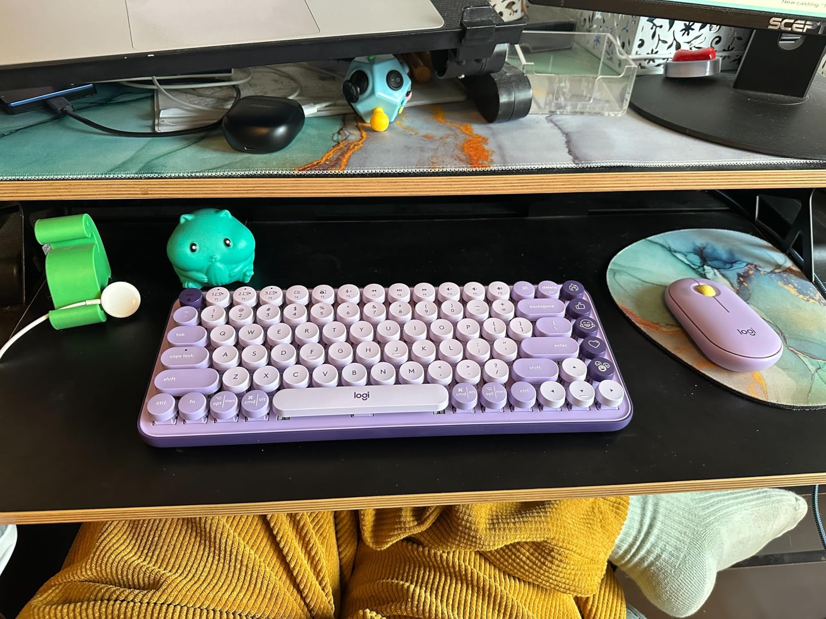 Logitech POP Keys Mechanical Wireless Keyboard with Customizable Emoji Keys, Durable Compact Design, Bluetooth or USB Connectivity, Multi-Device, OS Compatible - Heartbreaker Rose customer photo 1