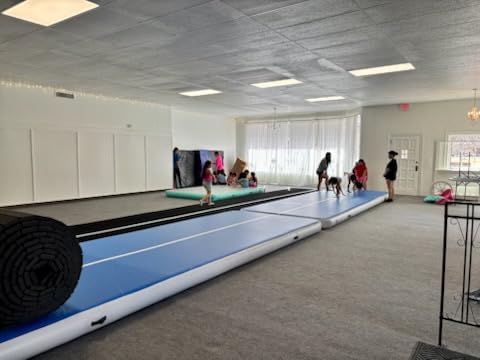 20FTx6.6FT x8 inches Air Gymnastics Track Mat Thickness Gymnastics Tumbling Air Mat Inflatable Tumble Track with Electric Air Pump, for Gym/Training/Yoga/Home use/Exercise/Cheerleading/Water customer photo 2