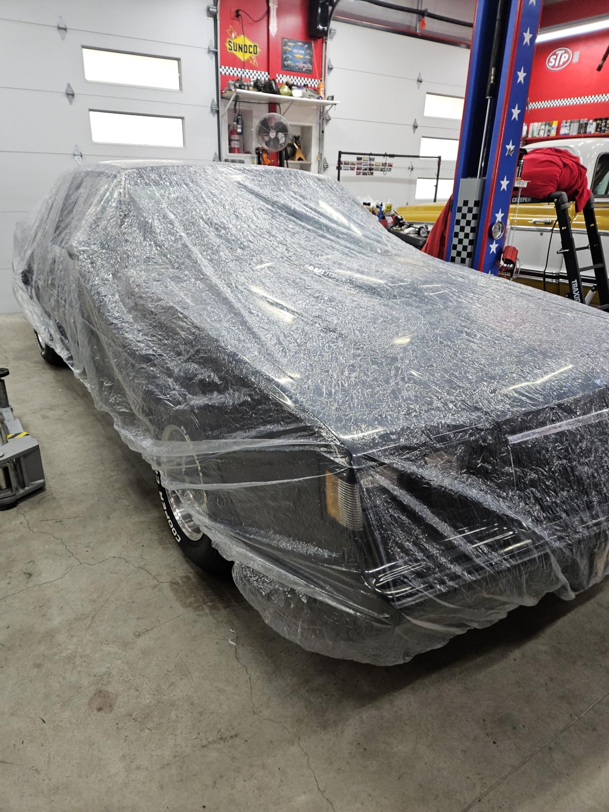 LuliKa 3 Packs Disposable Car Cover Clear Plastic Car Cover Universal Rain Dust Garage Cover with Elastic Band Medium (12.4 FT x 21.6 FT) customer photo 1