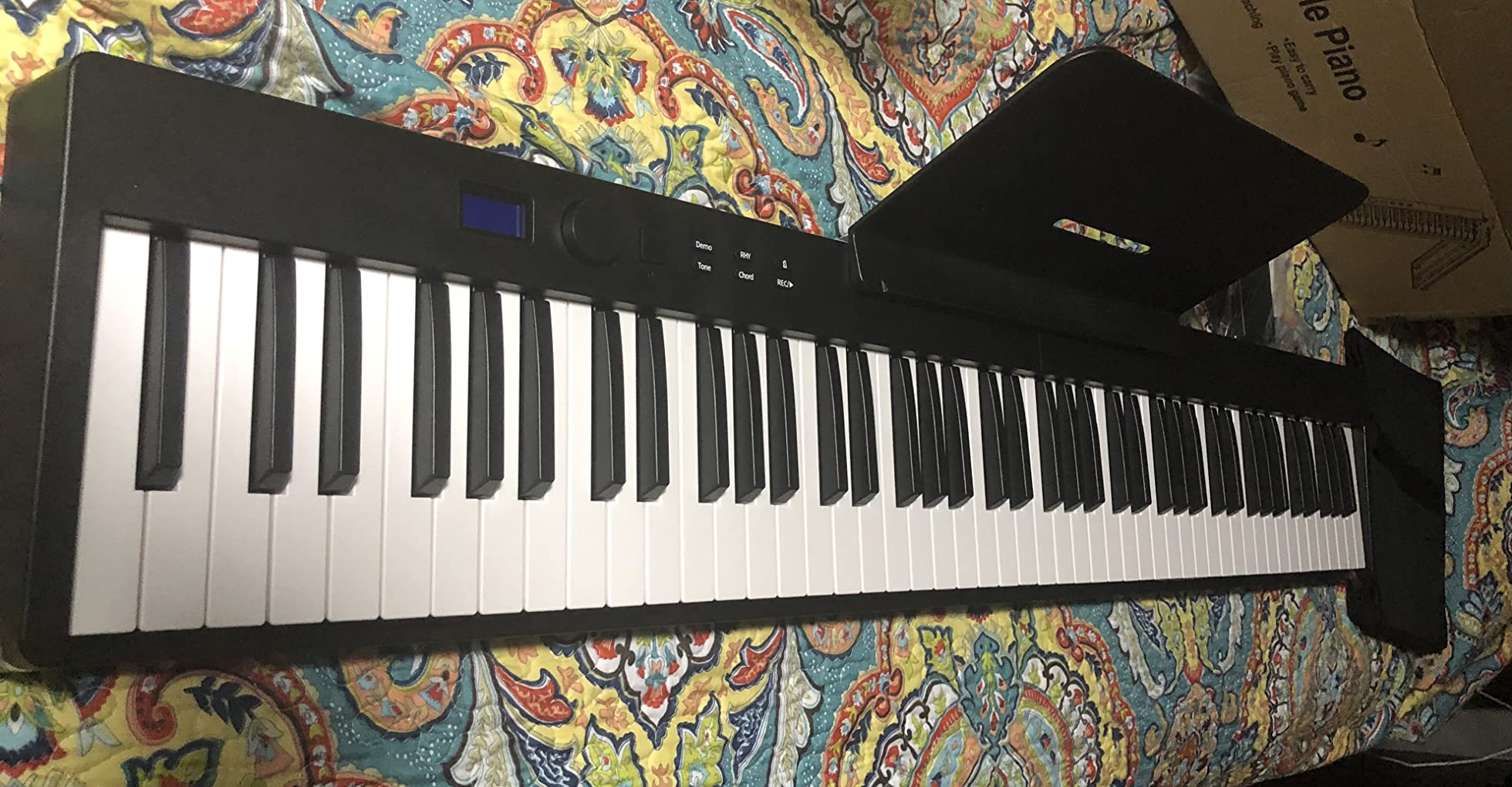KONIX Foldable Piano Keyboard, 88 Key Full Size Semi Weighted Folding Piano Keyboard, Bluetooth Portable Electronic Keyboard Piano with Sheet Music Stand, Sustain Pedal and Piano Bag, Black customer photo 2