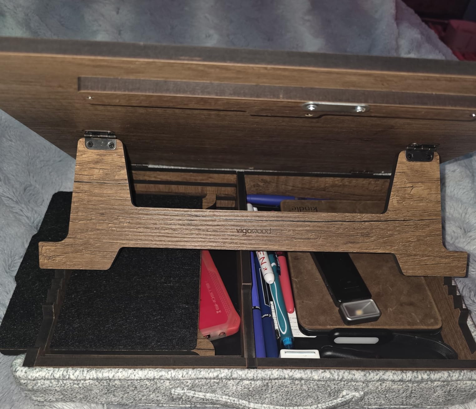 Vigo Wood Lap Desk for Laptop - Laptop Tray with Cushion, Portable Lap Desk, Adjustable Lapdesk customer photo 2
