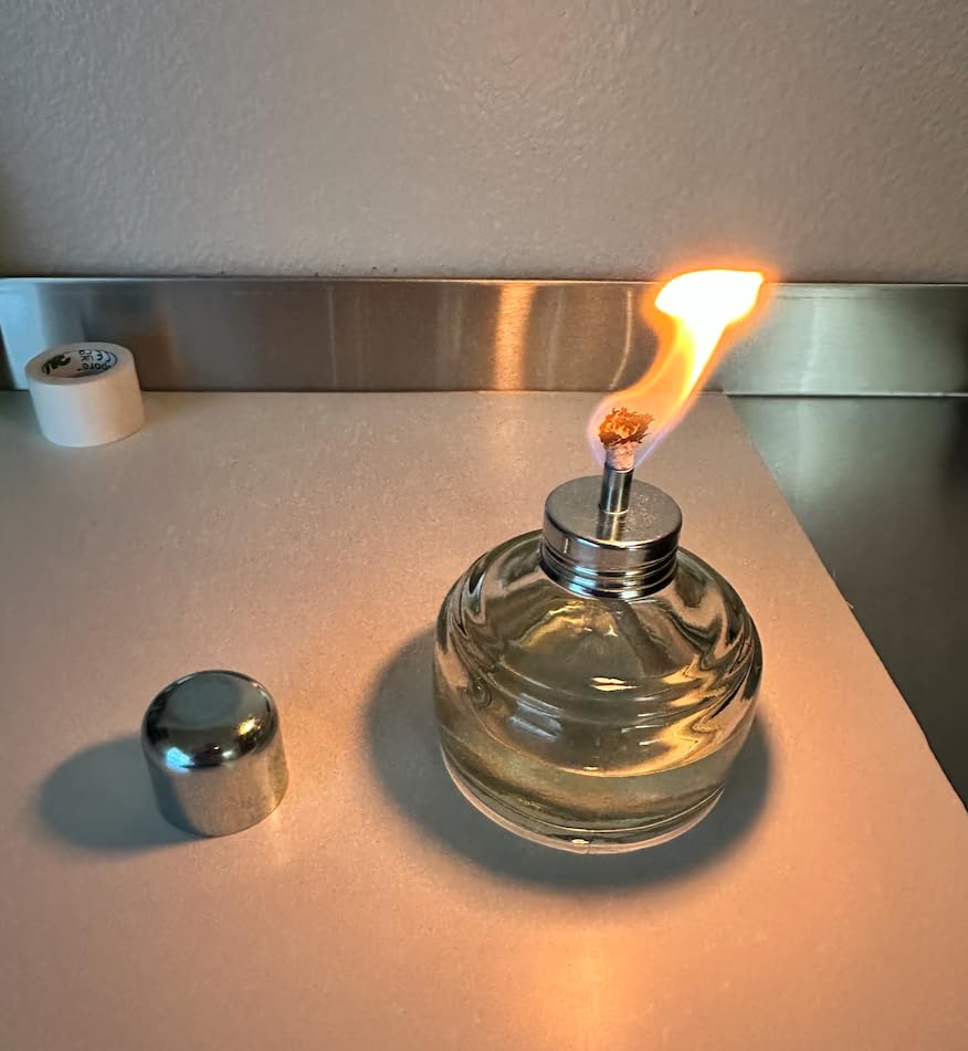 Alcohol Burner Lamp, Glass Bunsen Burners Lab Equipment Heating Come with Metal Cap for Jewelry Soldering Making Wax Working customer photo 1