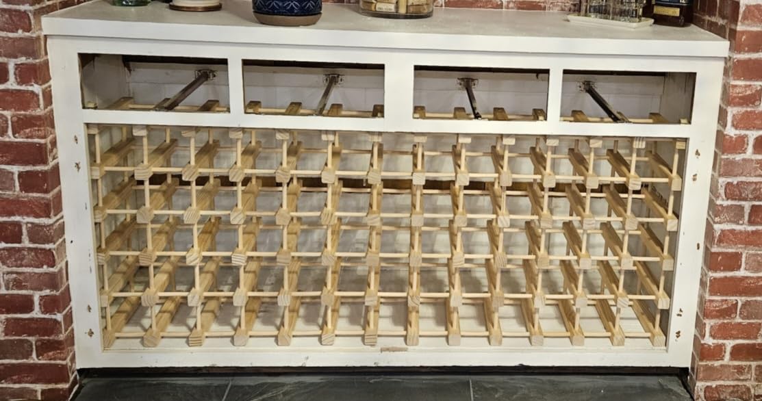 Wine Rack Small Countertop Cabinet Stackable Storage Wooden Freestanding Floor Wine Holder (20 Bottles) customer photo 1