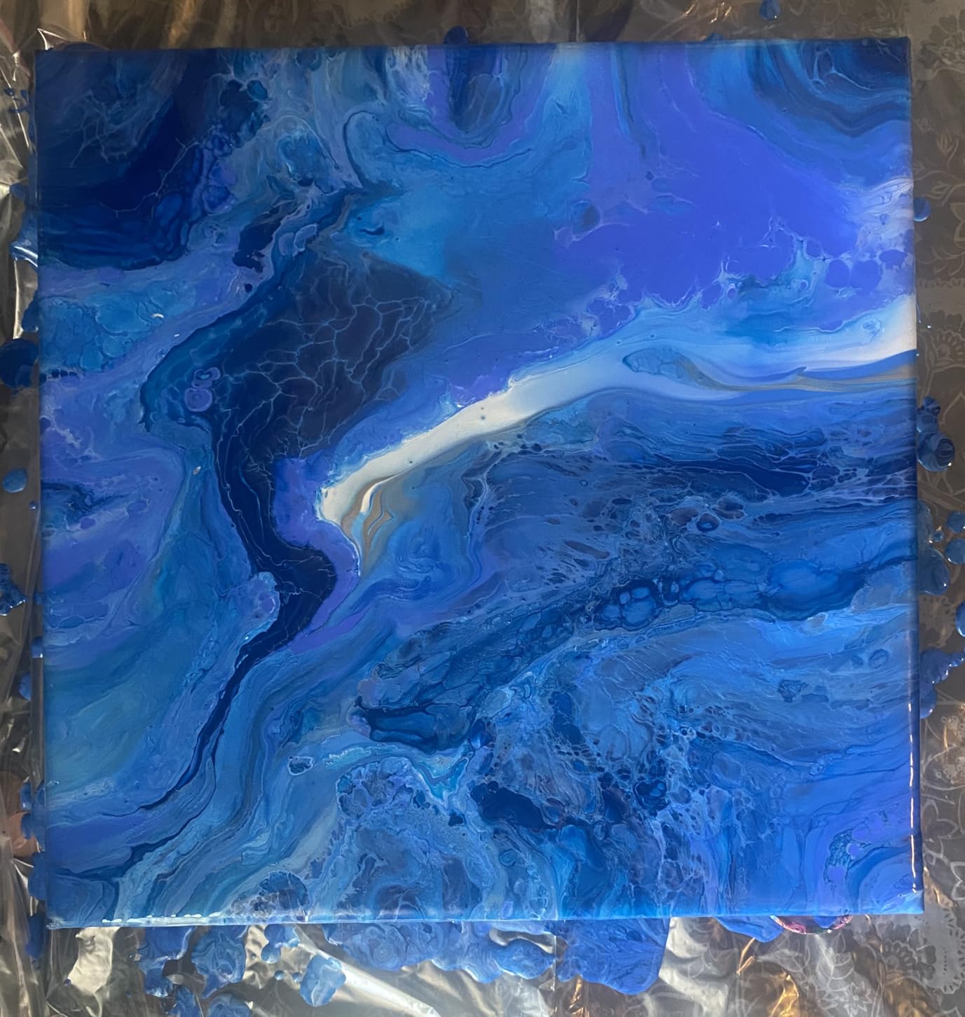 Nicpro 8 Colors 8.45oz Metallic Acrylic Pour Paint Supplies Kit, Large Volume Ready to Pour Premixed High Flow Pouring Paint Set with Silicone Pouring Oil, Gloves, Instructions for Beginner DIY customer photo 2