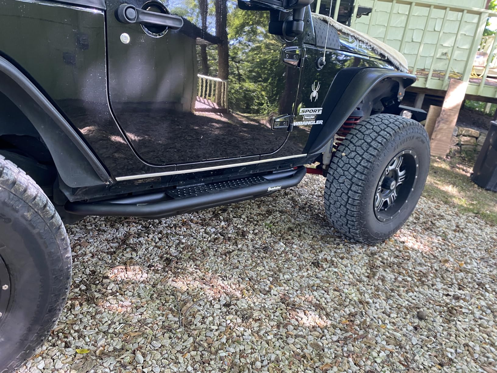 Quadratec QRC Side Armor Rocker Guards with Step, Pair of 2 - Fits Jeep Wrangler YJ, TJ, JK, JL 2-Door & 4-Door - Solid Welded Steel - Black Powder Coated Finish customer photo 2