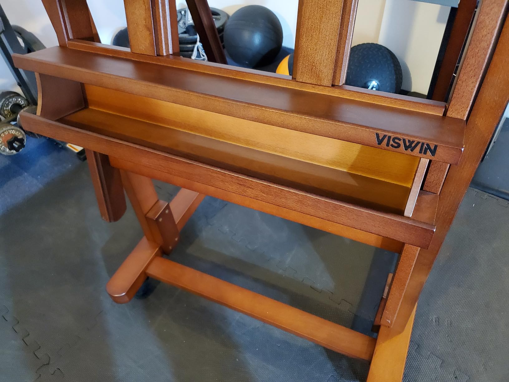 VISWIN Double Mast Heavy-Duty H-Frame Easel, Hold Canvas up to 83 inches, Tilts Flat and Movable, Adjustable Beech Wood Large Easel Stand for Painting with Storage, Professional Art Easel for Adults, Artists customer photo 1