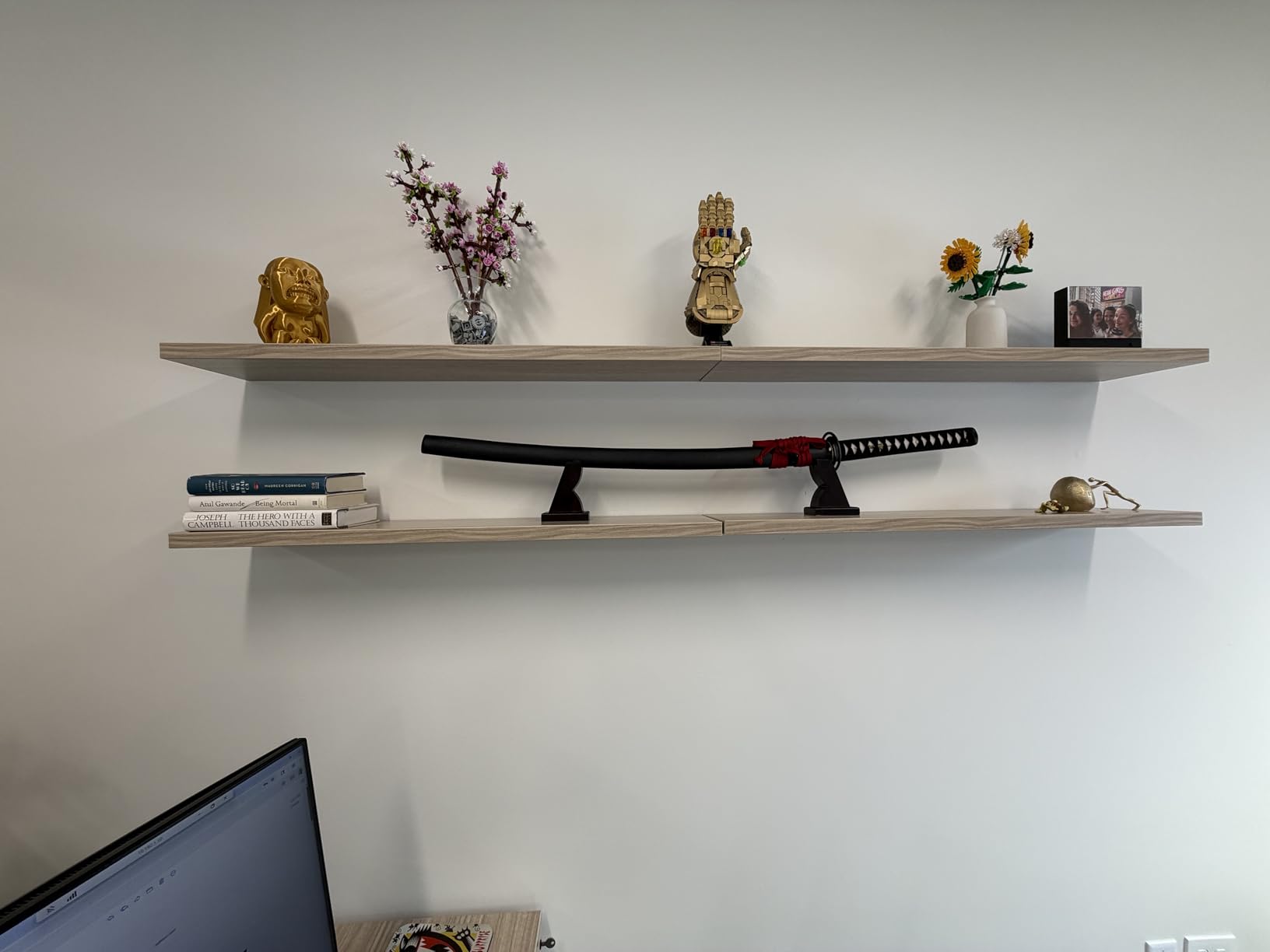 NANGOPOP Wood Katana Sword Stand Display - Decent Japanese Samurai Sword Holder, Wooden Rack for Knife, Dagger at Home or Office customer photo 1