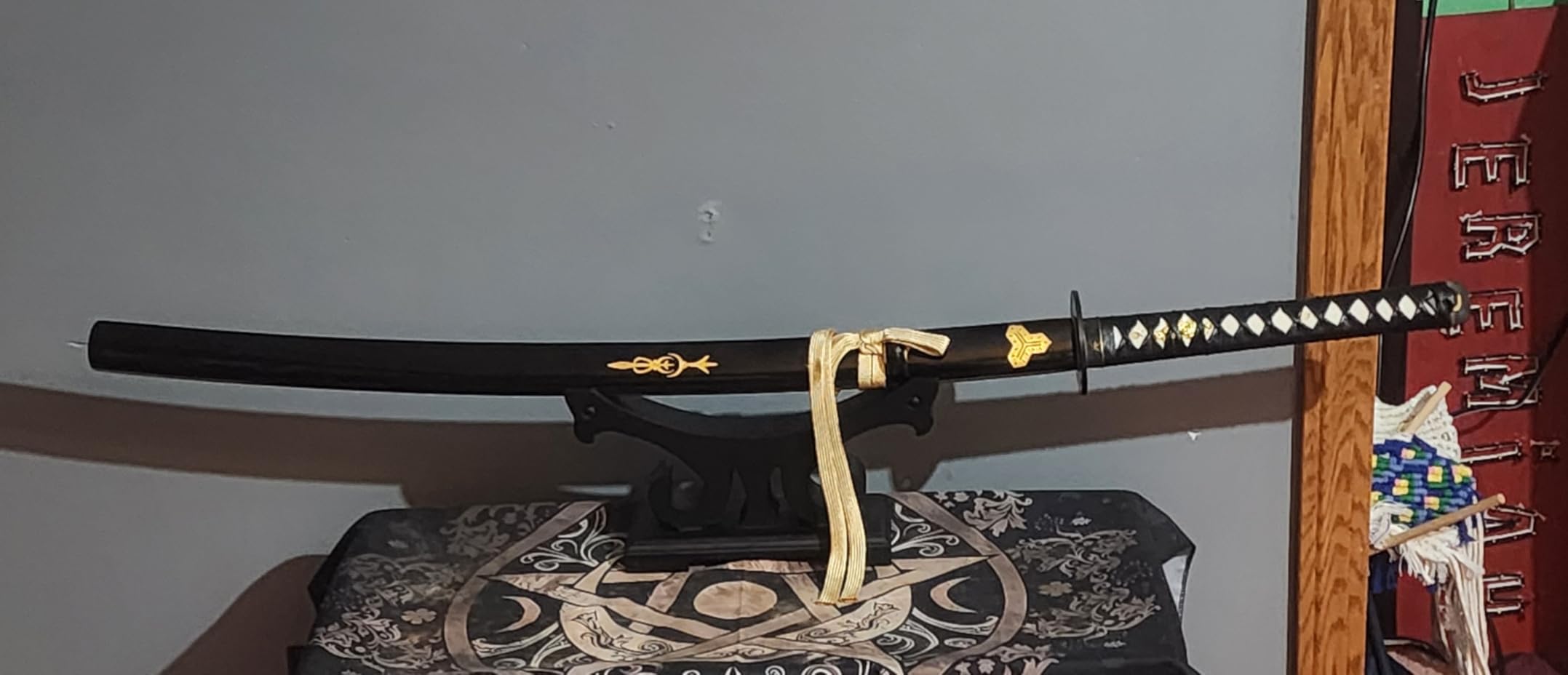 Sword Stand, Sword Holder, Sword Stand Display Katana Sword Bracket Samurai (Bend) customer photo 1