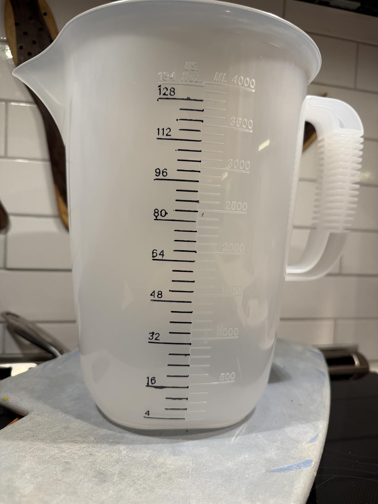 1 Gallon Measuring Pitcher - Convenient Conversion Chart, 134oz Extra Large Plastic Measuring Cup - Strong Food Grade Material customer photo 2