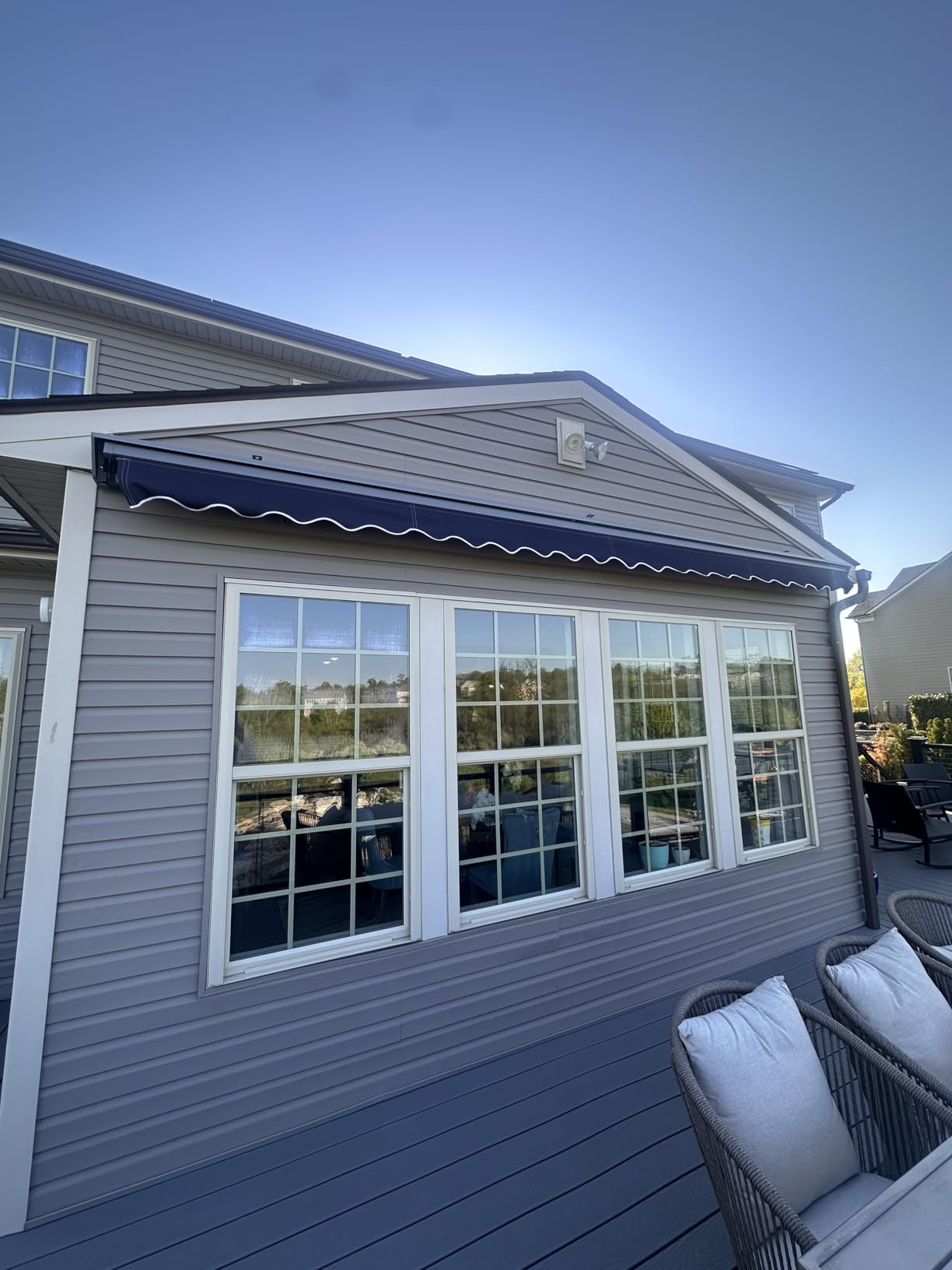 ADVANING Classic Series 16'X10' Electric Retractable Awning, 100% Acrylic UV+ Sun Shade Canopy, Light Taupe (Solid) customer photo 2