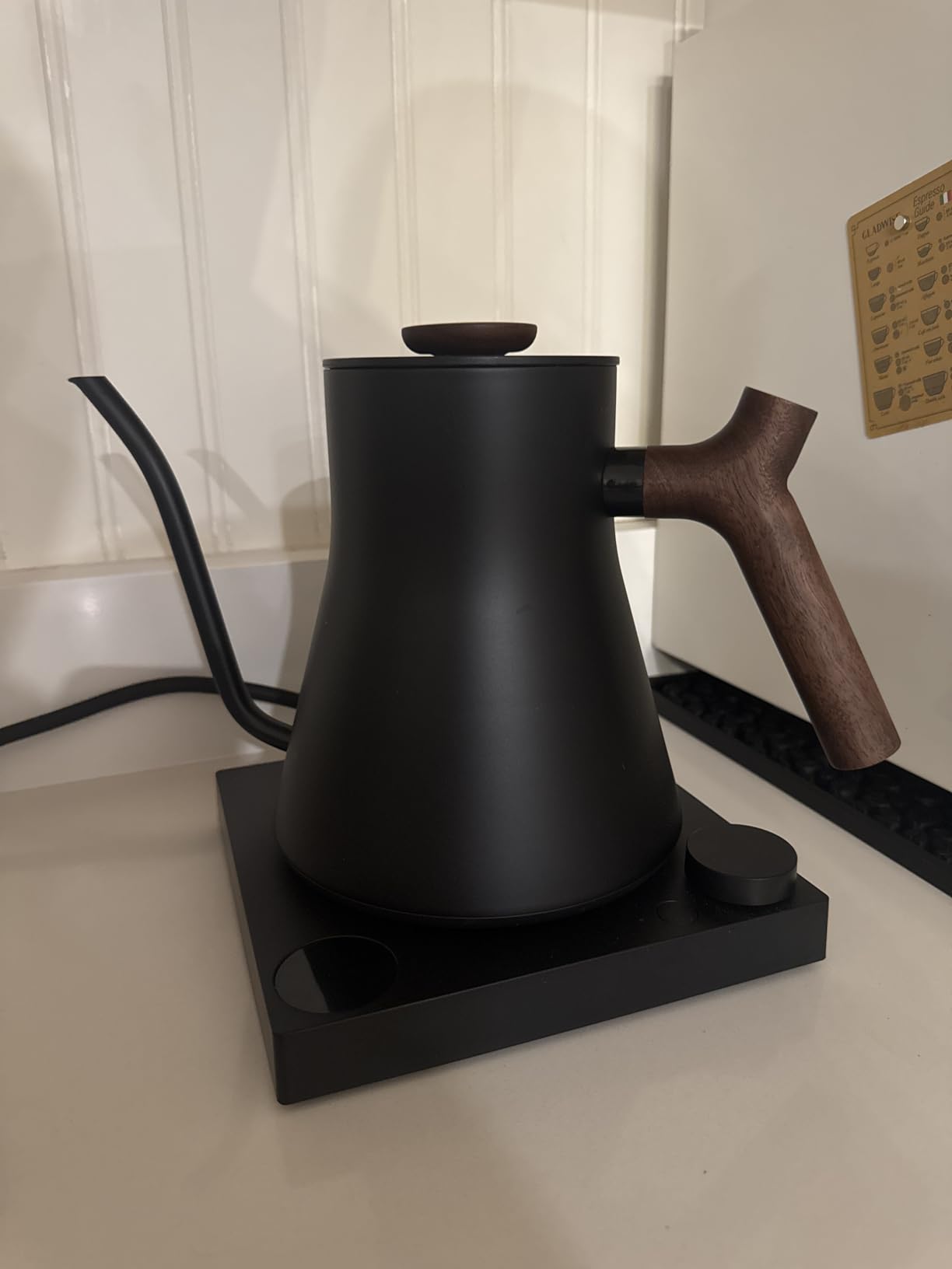 Fellow Stagg EKG Pro Electric Gooseneck Kettle - Pour-Over Coffee and Tea, Quick Heating, Precise Temperature Control, Scheduling, Built-in Brew Timer, Matte Black with Walnut Wood Handle, 0.9 Liter customer photo 1