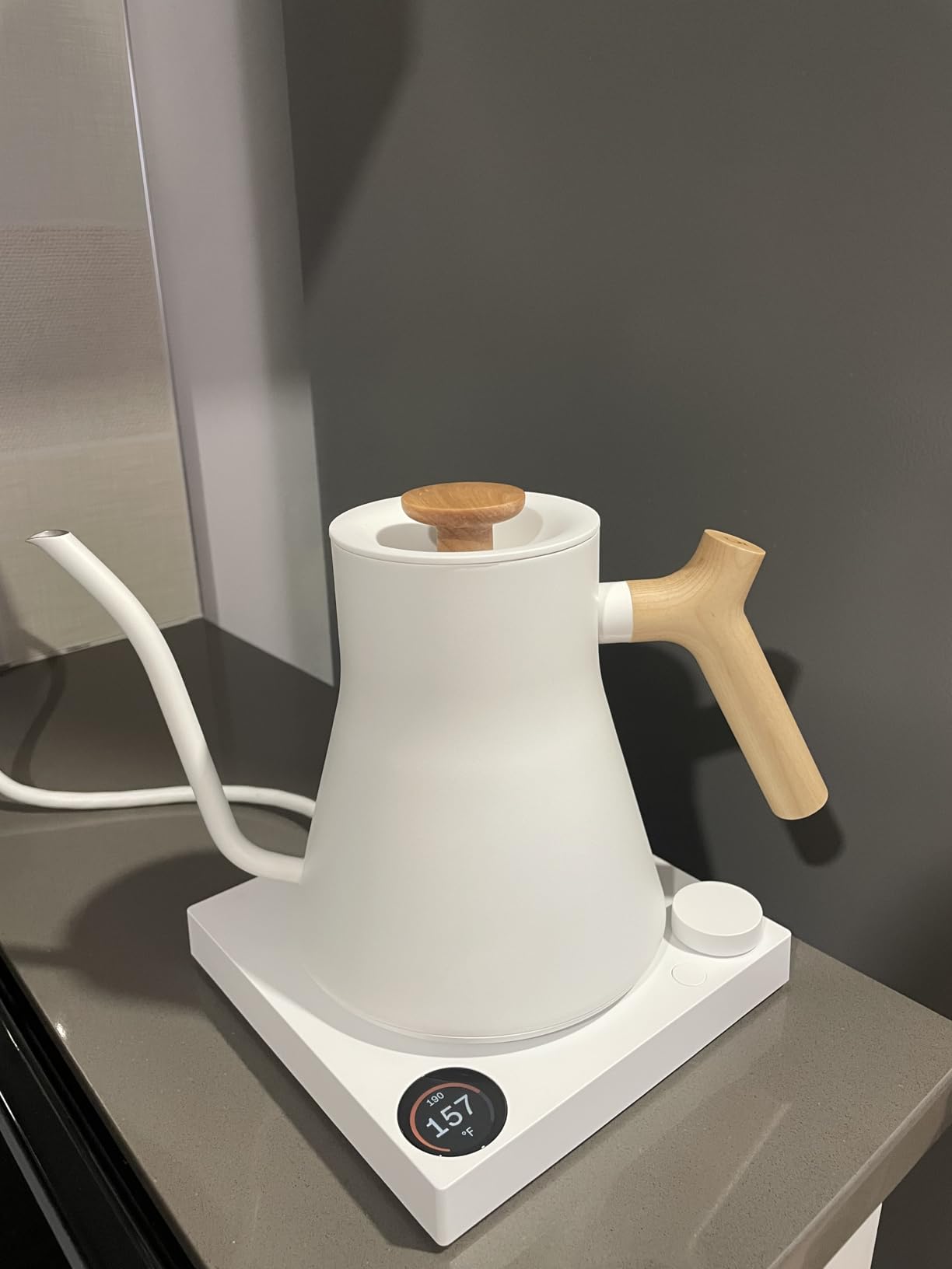 Fellow Stagg EKG Pro Electric Gooseneck Kettle - Pour-Over Coffee and Tea, Quick Heating, Precise Temperature Control, Scheduling, Built-in Brew Timer, Matte Black with Walnut Wood Handle, 0.9 Liter customer photo 2