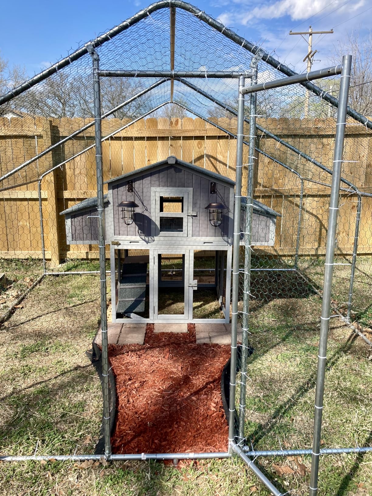GUTINNEEN Large Chicken Coop for 6 Chickens, Movable Thickened Wooden Hen House on Wheels with Easy Clean Removable Tray & 2 Nesting Boxes, Extra Large Outdoor Duck Cage & Rabbit Hutch customer photo 2
