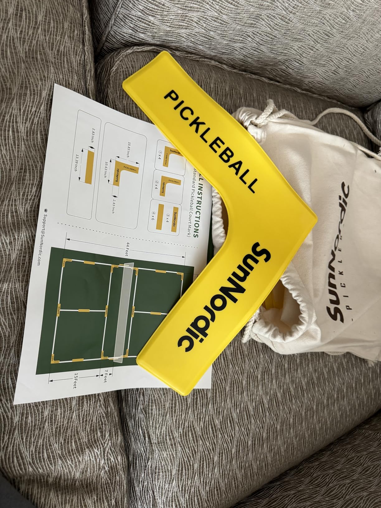 SunNordic Pickleball Court Marker Kit - Official Size Lines Set with Drawstring Bag customer photo 1