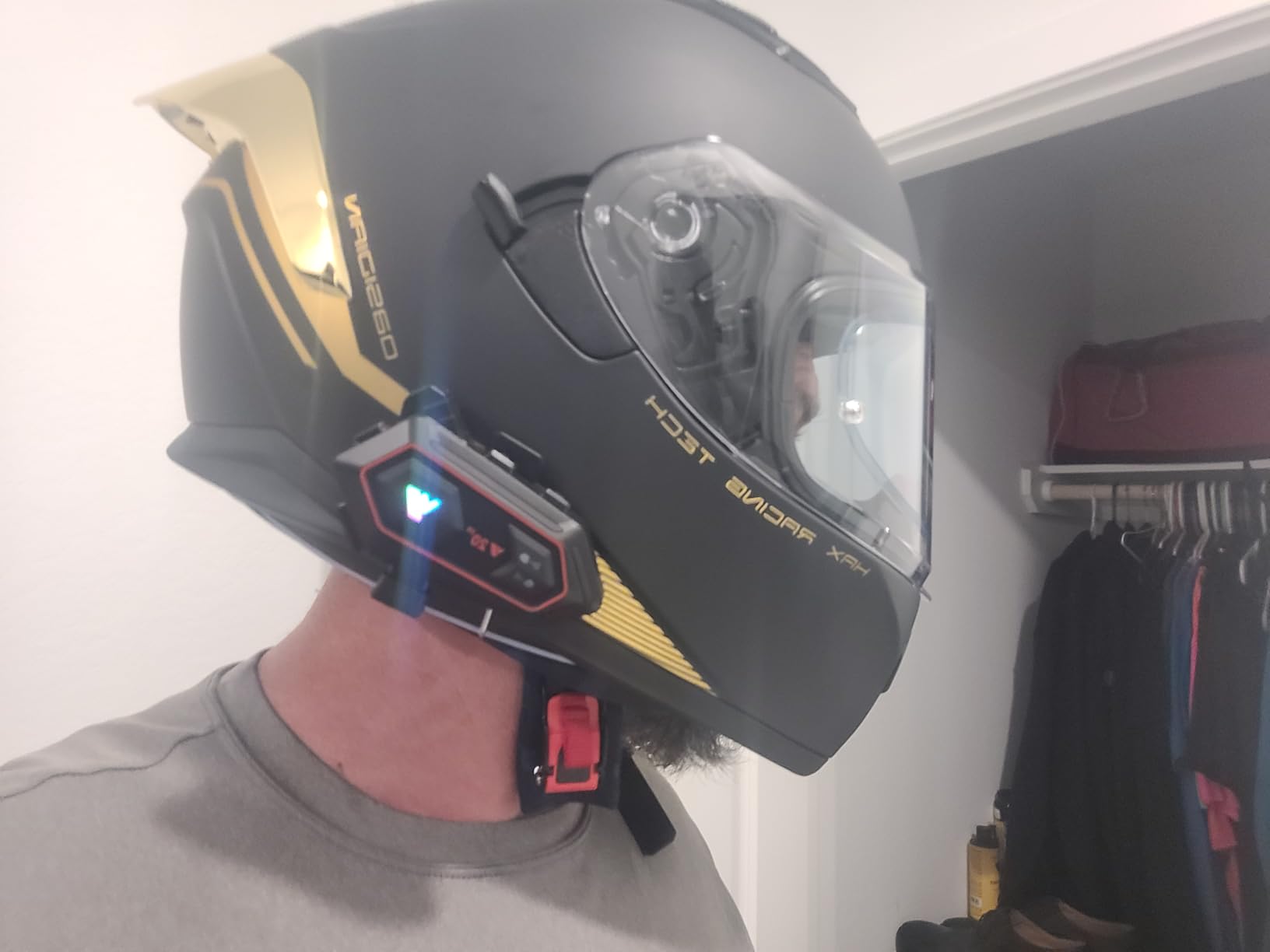 HAX Obsidian Full Face Dual Visor Adult Motorcycle Helmet with Pinlock Ready DOT Approved customer photo 1