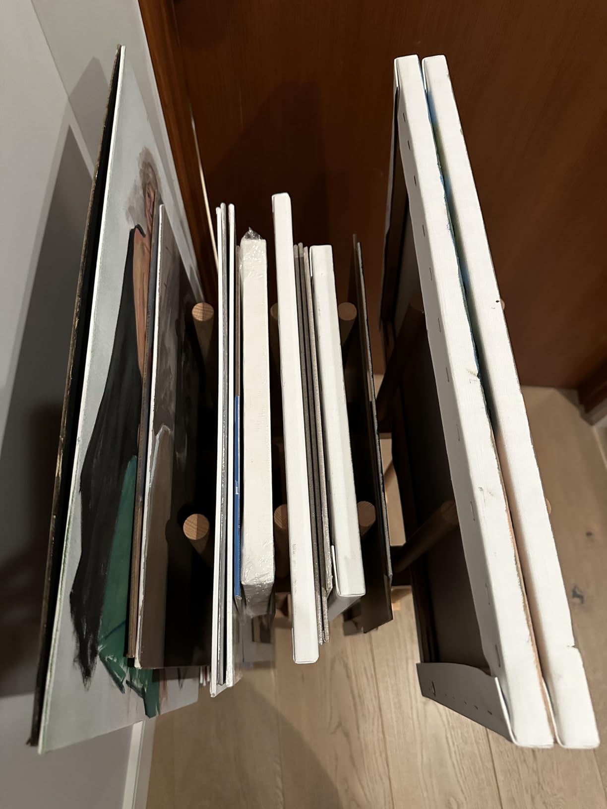 Art Storage Rack, Art Canvas Storage, Canvas Boards Rack Art Storage with Handle & Caster Wheels for Drawing Board, Panel, Paper Pad for Art Studios, Artworks, Gallery customer photo 2