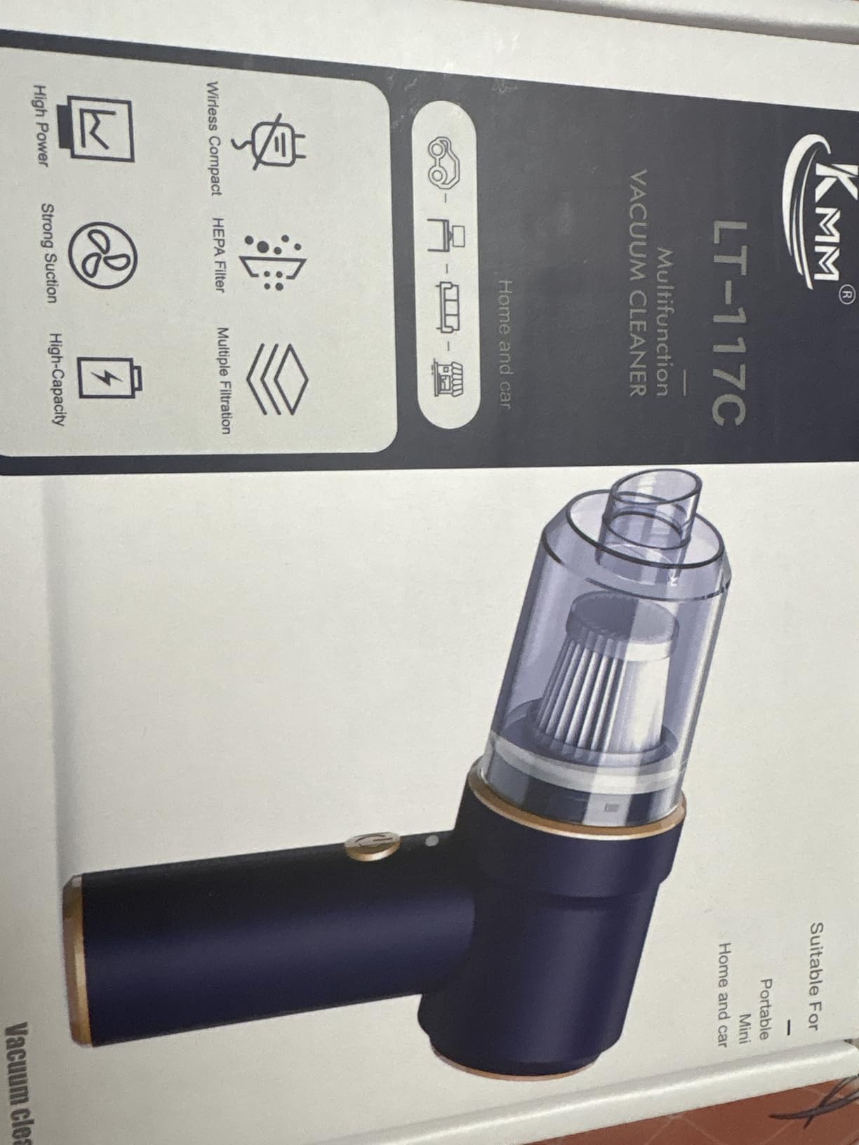 KMM Handheld Car Vacuum Cleaner, 9000Pa Vacuum Cleaner and Air Duster, 120W High Power Hand Held Vacuum with LED Light and Multi-Nozzles for Car, Home, Office, Pet customer photo 1