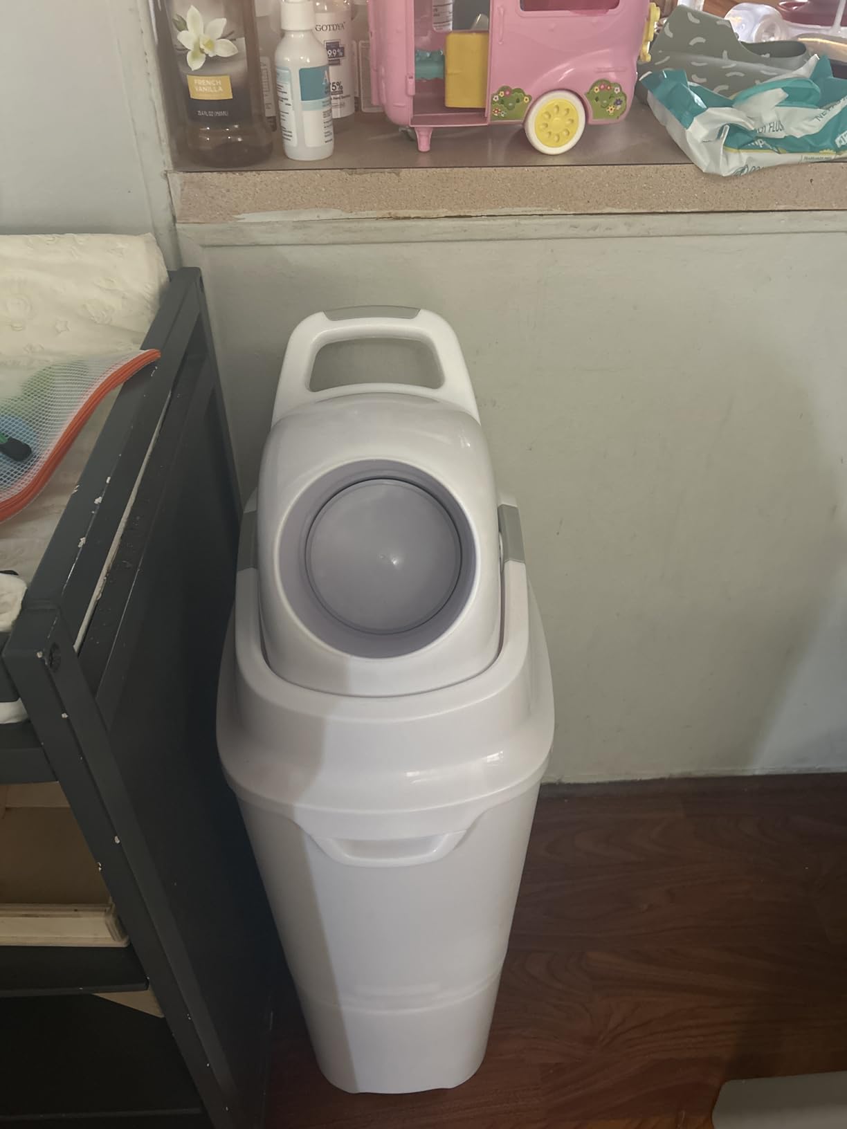 Foundations Tall Diaper Pail with Airtight Lid - Durable & Odorless Diaper Disposal, Large Capacity, Holds up to 60 Newborn Diapers, Refill with Any Bags, Baby Registry Gift - Gray customer photo 1