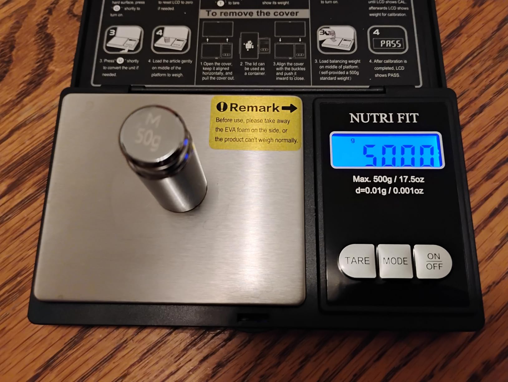 NUTRI FIT Gram Scale Digital Scale 0.01g Accuracy, 500g Small Pocket Scale Jewelry Scale, Weight for Food Ounces and Grams Kitchen Scale, Mg Scale for Powder Medicine Gold Weed, Portable customer photo 1