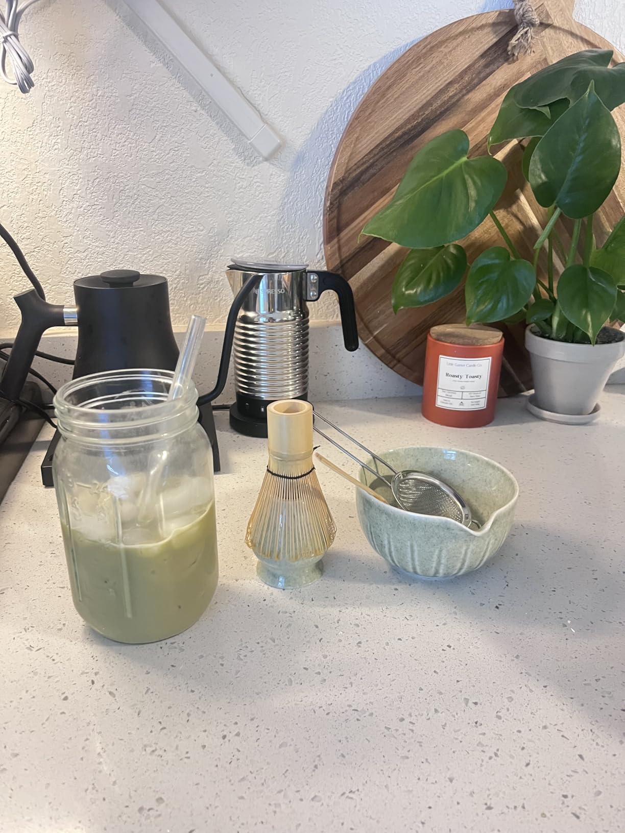 TANG PIN Matcha Set - Match Bowl and Whisk, 15 OZ, Matcha Scoop | Matcha Whisk Stand (Chasen Holder) - 5pc Perfect Matcha Kit for Matcha Tea Ceremony (Mottled Green) customer photo 1