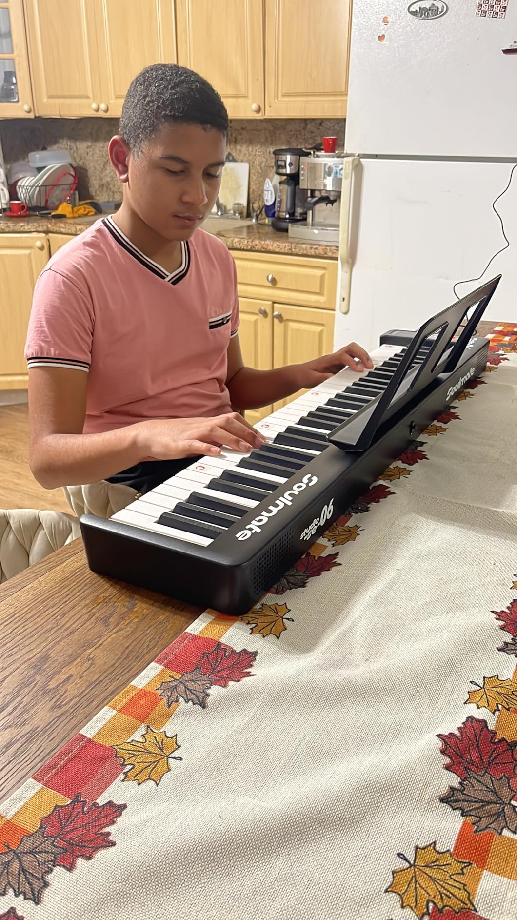 Costzon 61-Key Folding Piano Keyboard, Portable Electric Piano w/Full Size Keys, Music Stand, Sustain Pedal, MIDI, Piano Bag, Power Supply, Digital Piano Keyboard for Beginners, Teens, Adults (Black) customer photo 1