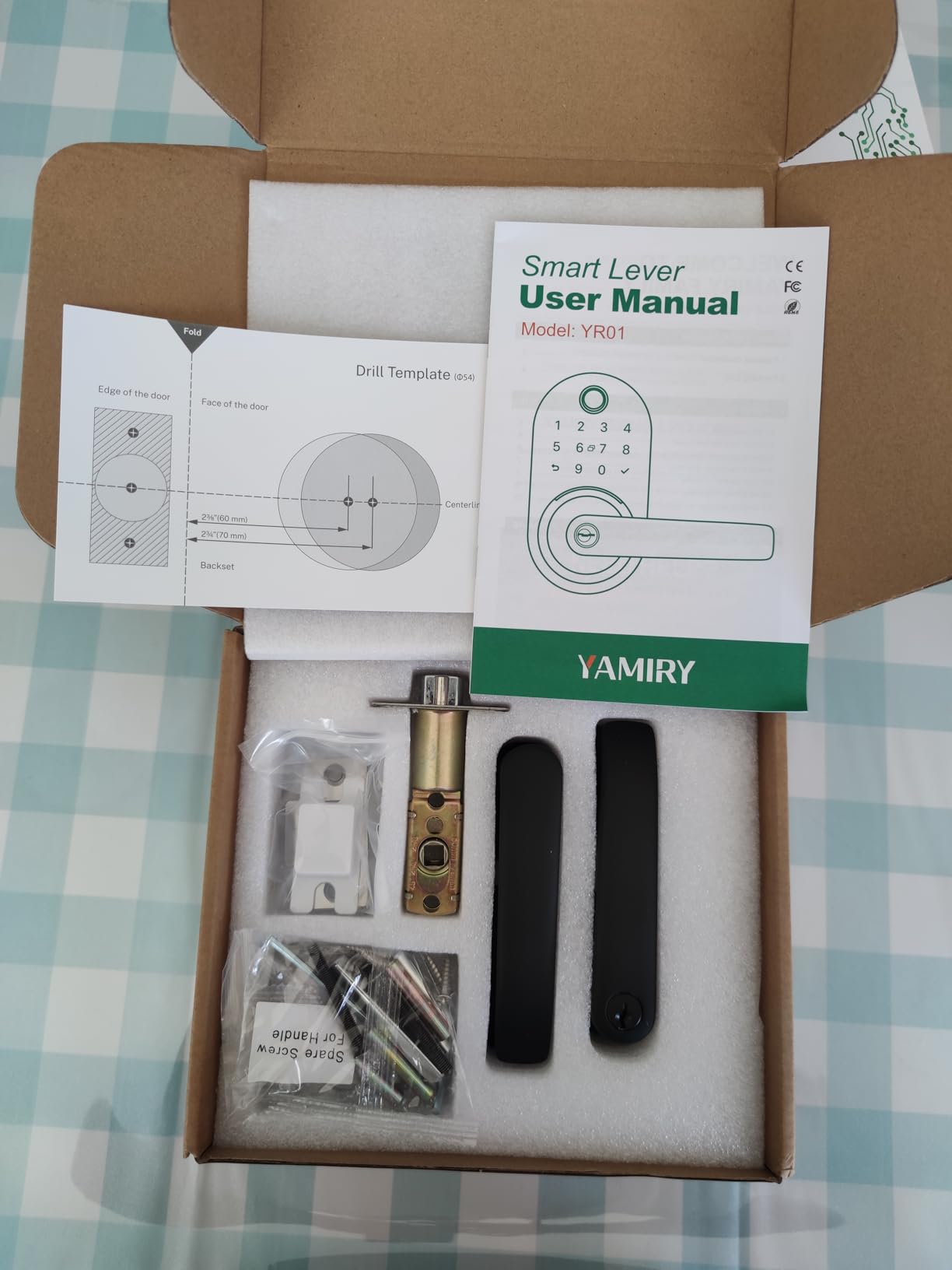 Smart Door Handle Lock with Keypad: Yamiry Fingerprint Smart Knob - Keyless Entry Digital Lock for Front Door - Deadbolt with APP - Generate Passcode Remotely - DIY Installation customer photo 2