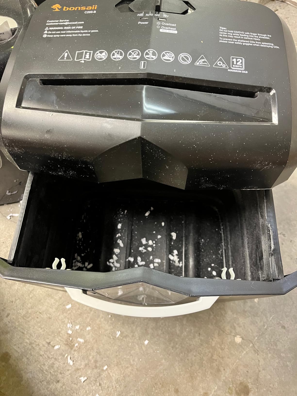 Bonsaii 12-Sheet Micro Cut Shredders for Home Office, 60 Minute P-4 Security Level Paper Shredder for CD, Credit Card, Mails, Staple, Clip, with Jam-Proof System & 4.2 Gal Pullout Bin C266-B customer photo 1