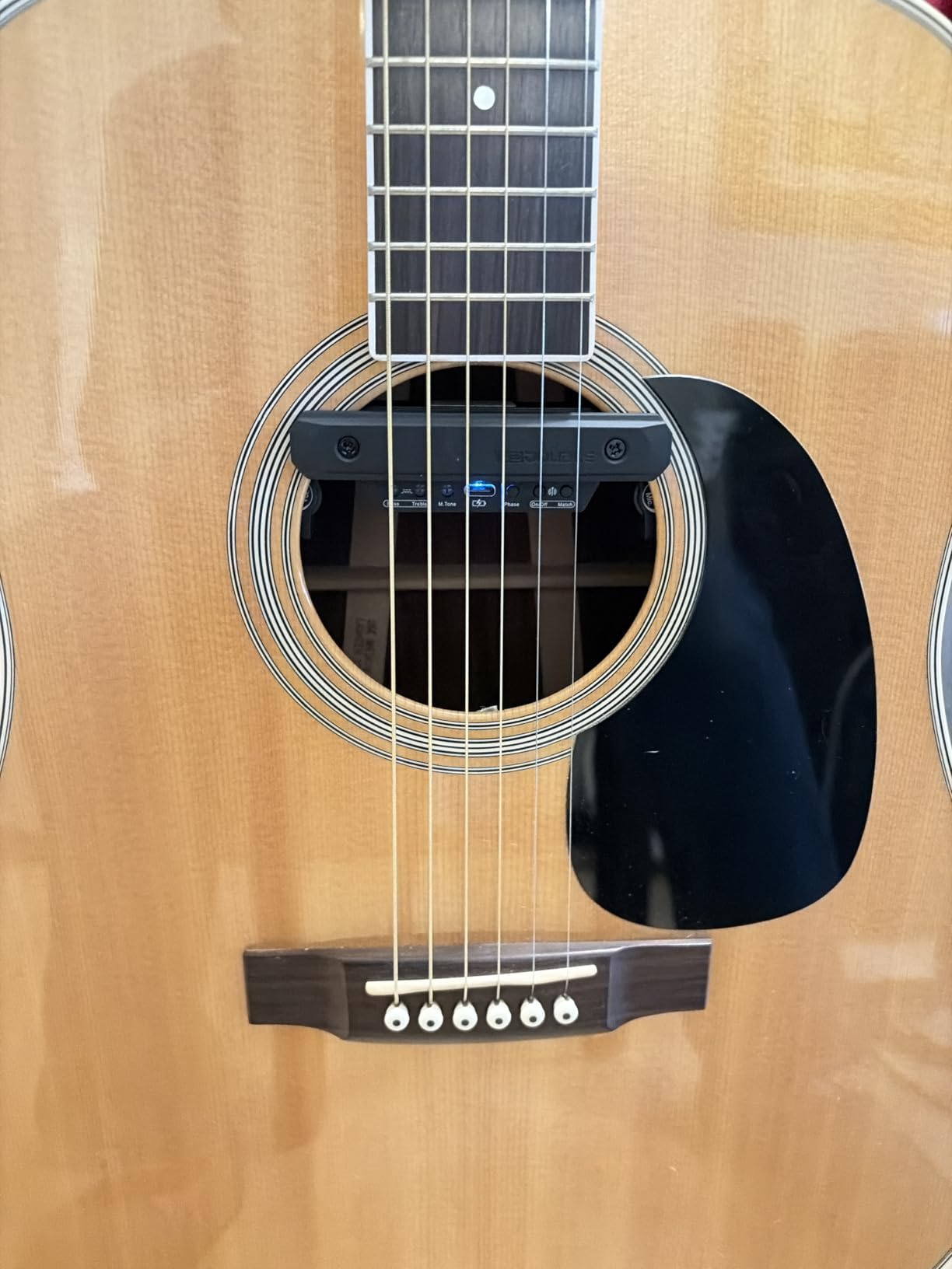 Wireless Acoustic Guitar Pickup Rechargeable Magnetic And Microphone Soundhole Pickup customer photo 1