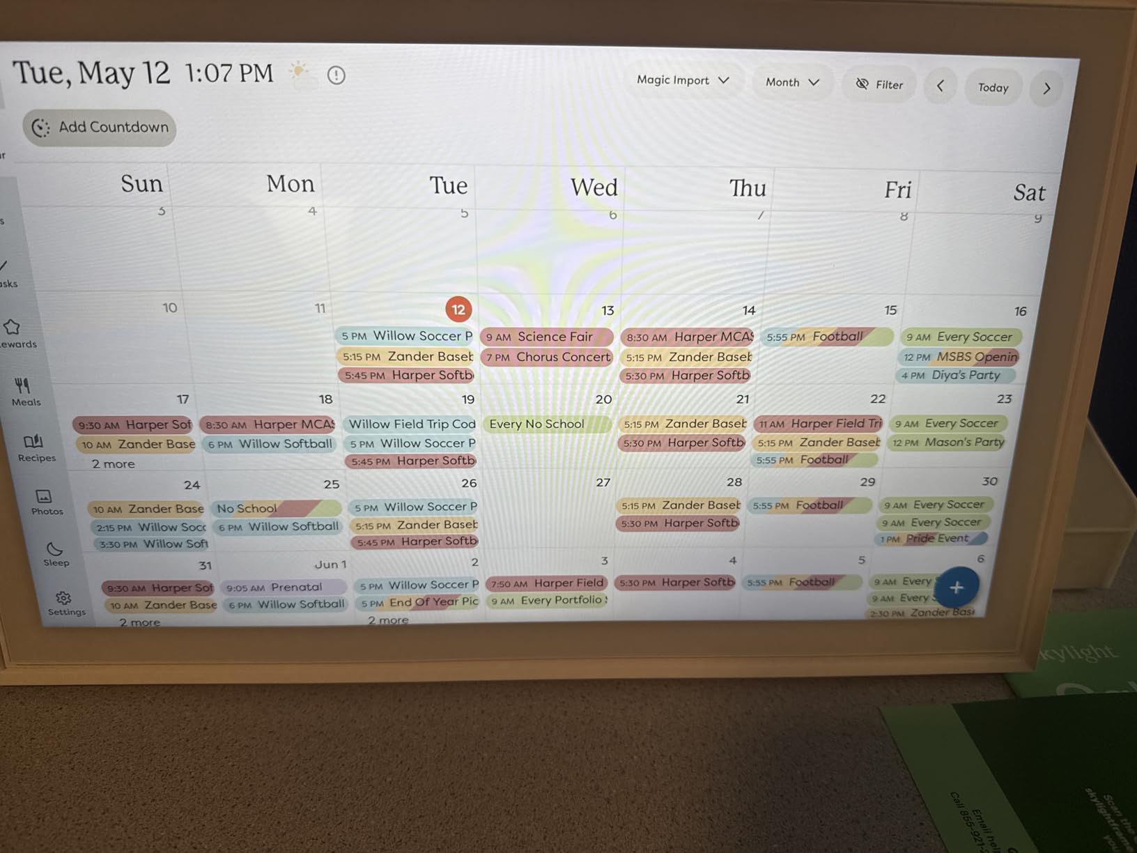 Skylight Calendar: 15-inch Wall Planner Digital Calendar & Chore Chart, Smart Touchscreen Interactive Display for Family Schedules customer photo 2